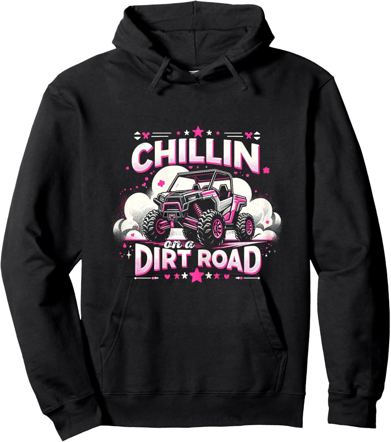 UTV Chillin on a Dirt Road SXS Side By Side Hoodie - Hoodie | Black