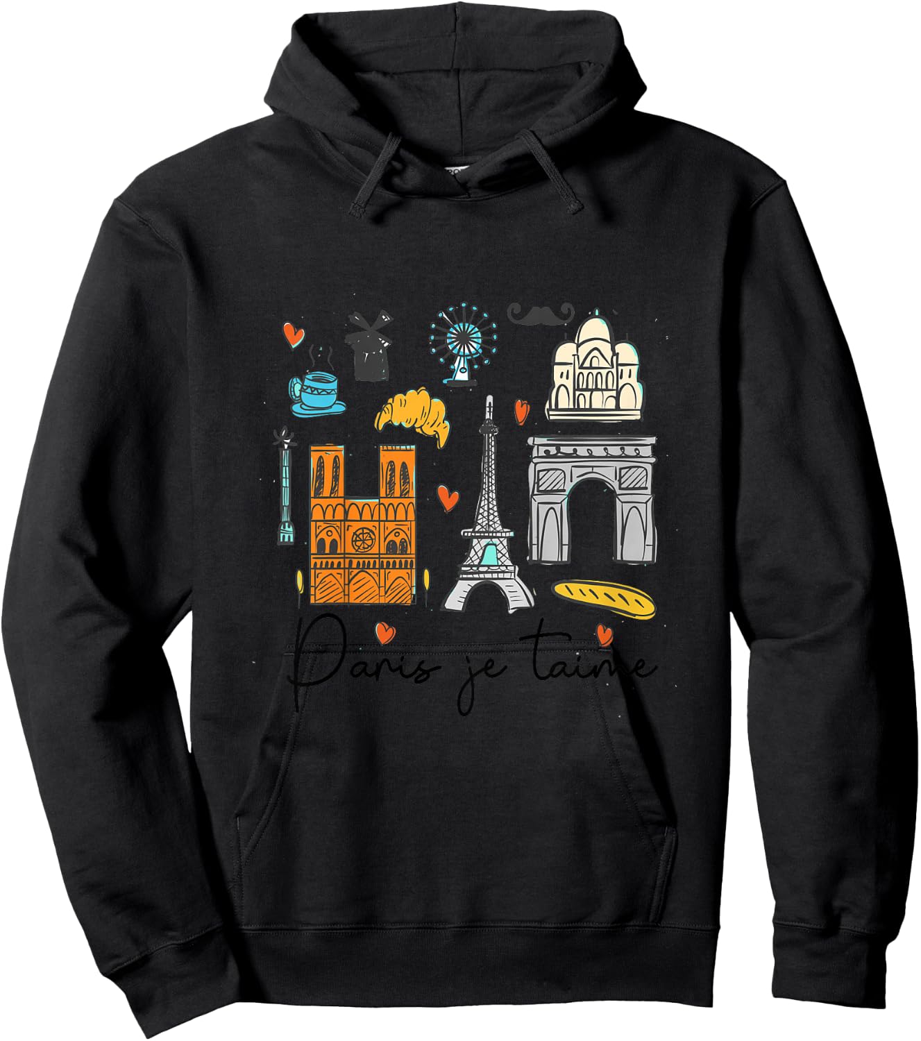 Paris Je T'Aime Paris Lover Traveling France Baby Toddler Hoodie - Hoodie | Black