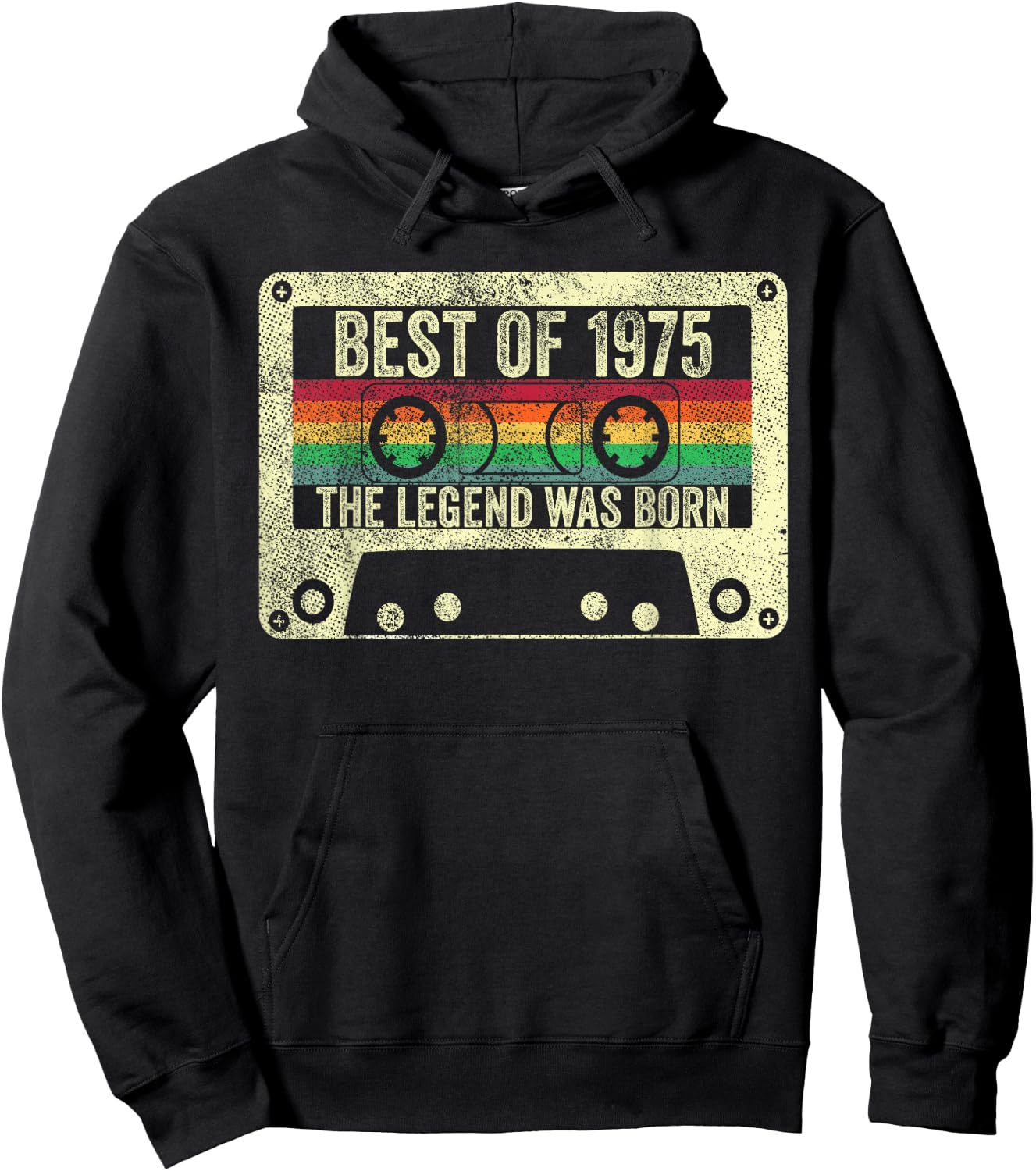 Born 1975 50th Birthday Vintage Men Women Legend Retro Hoodie - Hoodie | Black