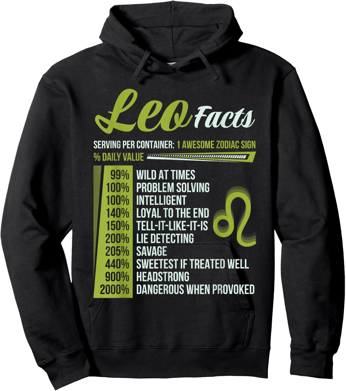 Leo Facts Traits Horoscope Zodiac Astrological Sign Funny , Small, Black Hoodie - Hoodie | Black