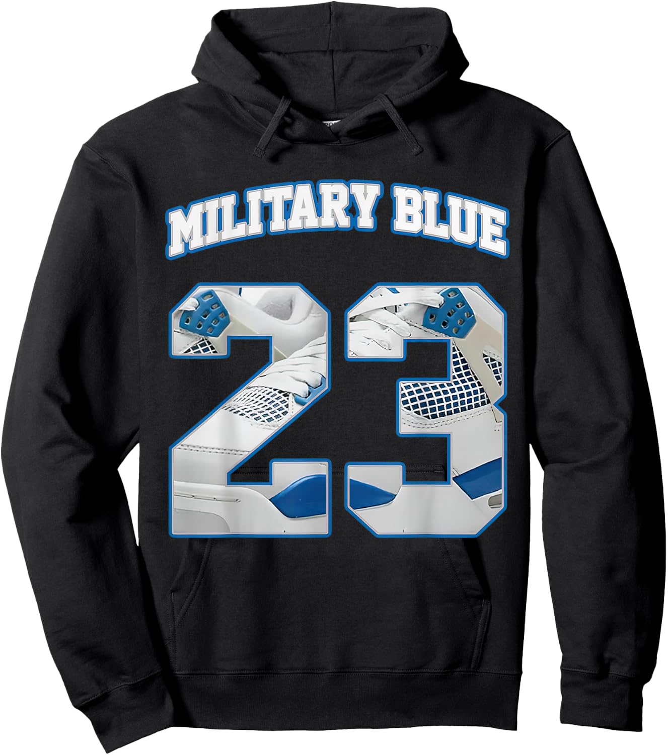Number 23 Military Blue 4s Loser Lover Matching Retro Hoodie - Hoodie | Black