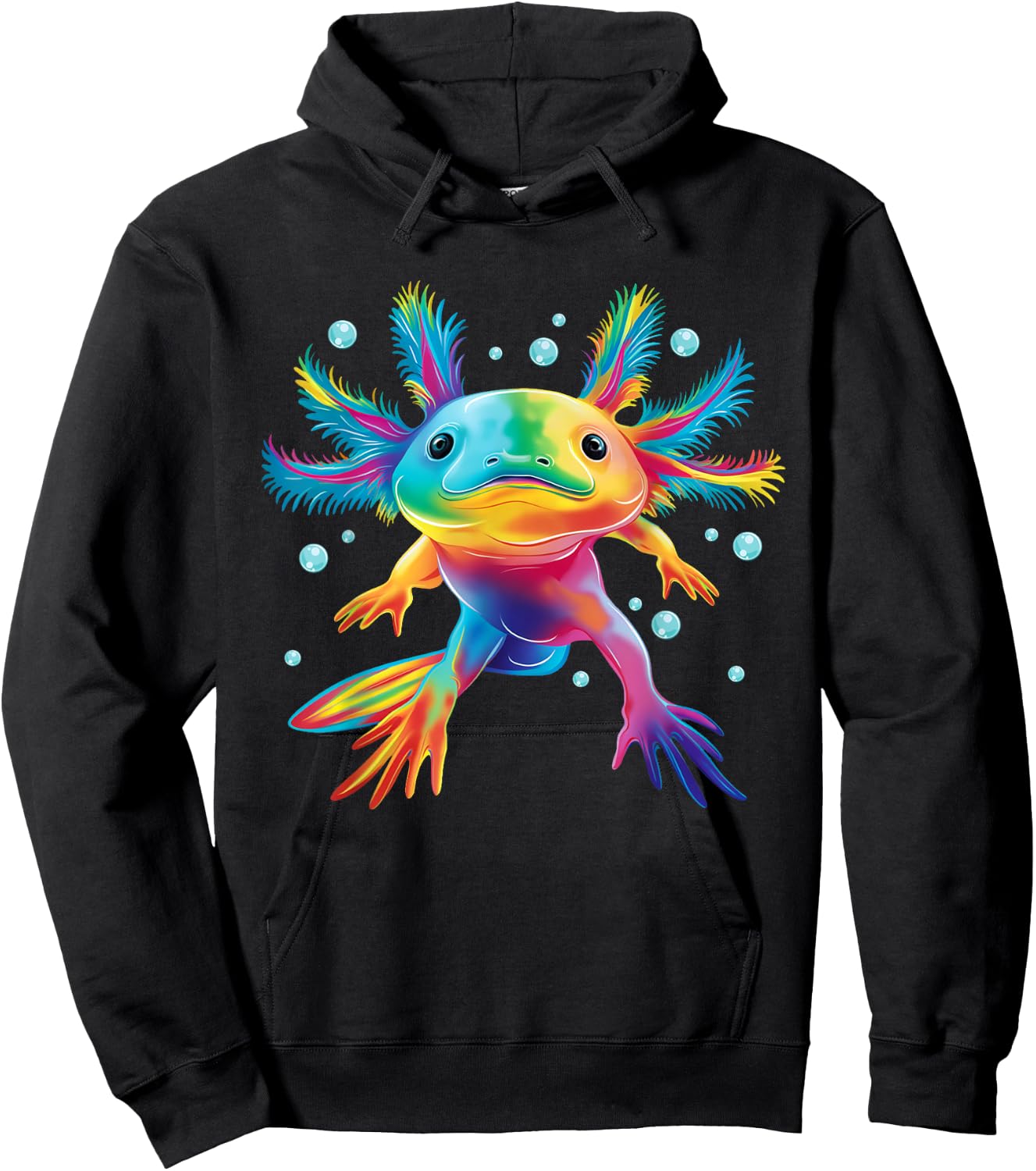 Cute Axolotl Colorful Axolotl Art Girls Boys Kids Women , Small, Black Hoodie - Hoodie | Black