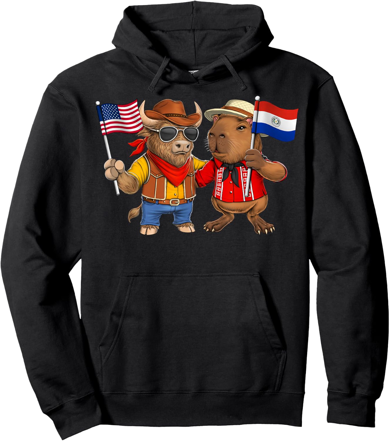 USA Paraguay Flag Proud Paraguayan American Roots Hoodie - Hoodie | Black