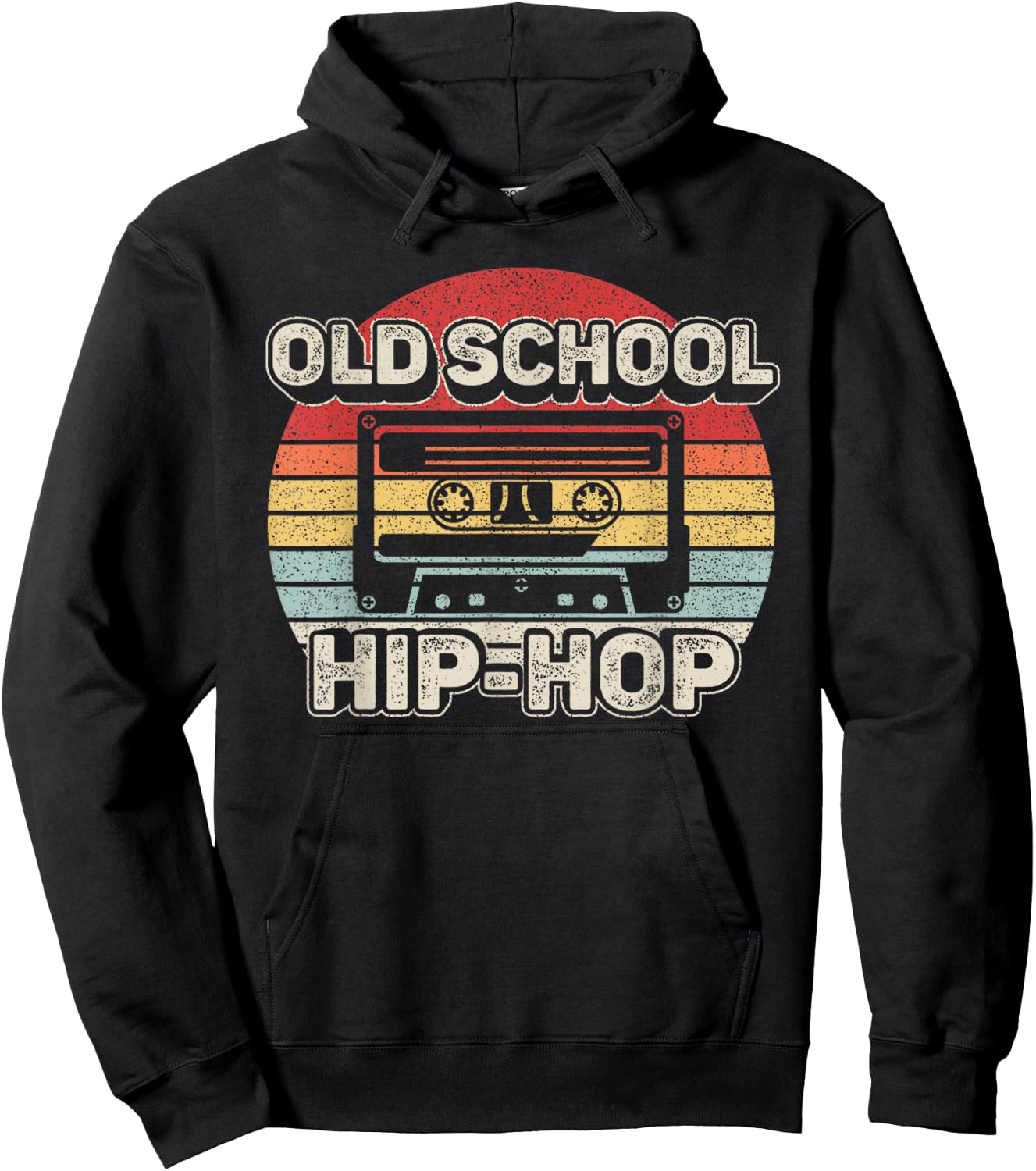 Vintage Retro Old School Hip Hop 80s 90s Cassette Music Hoodie - Hoodie | Black