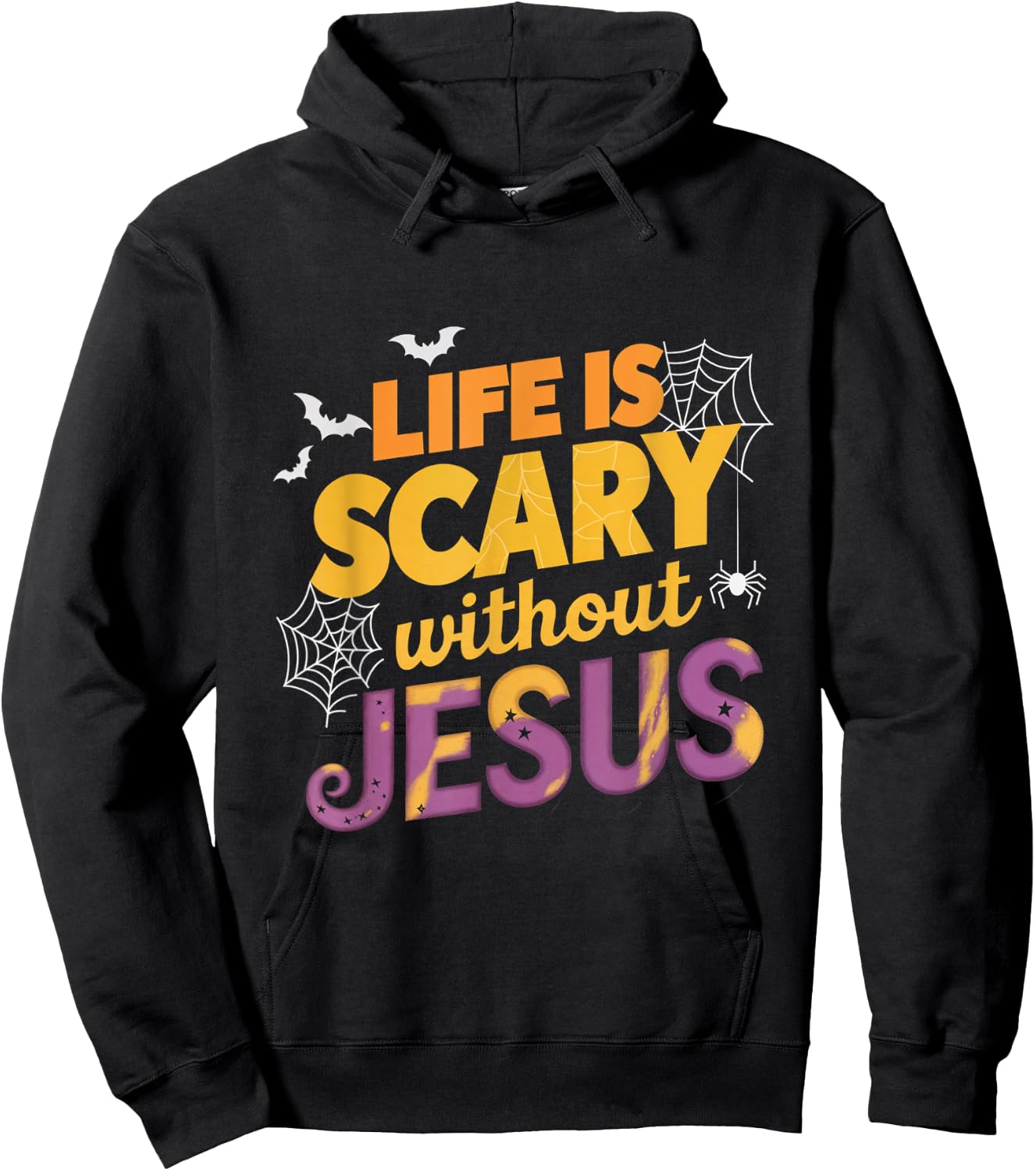 Life is Scary without Jesus Halloween Faith Spiritual Hoodie - Hoodie | Black