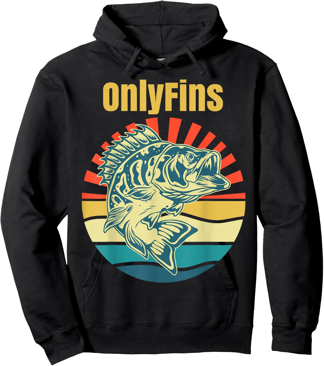 OnlyFins Funny Bass Hoodie - Hoodie | Black
