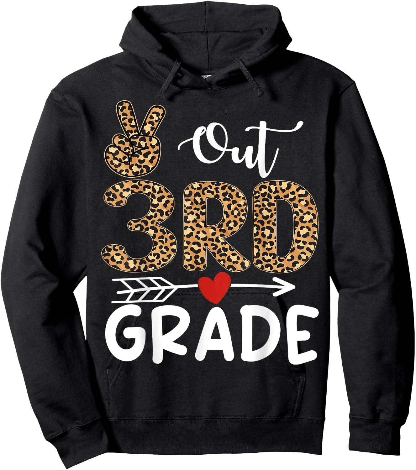 Peace Out 3rd Grade Teacher Graduation Last Day of School Hoodie - Hoodie | Black