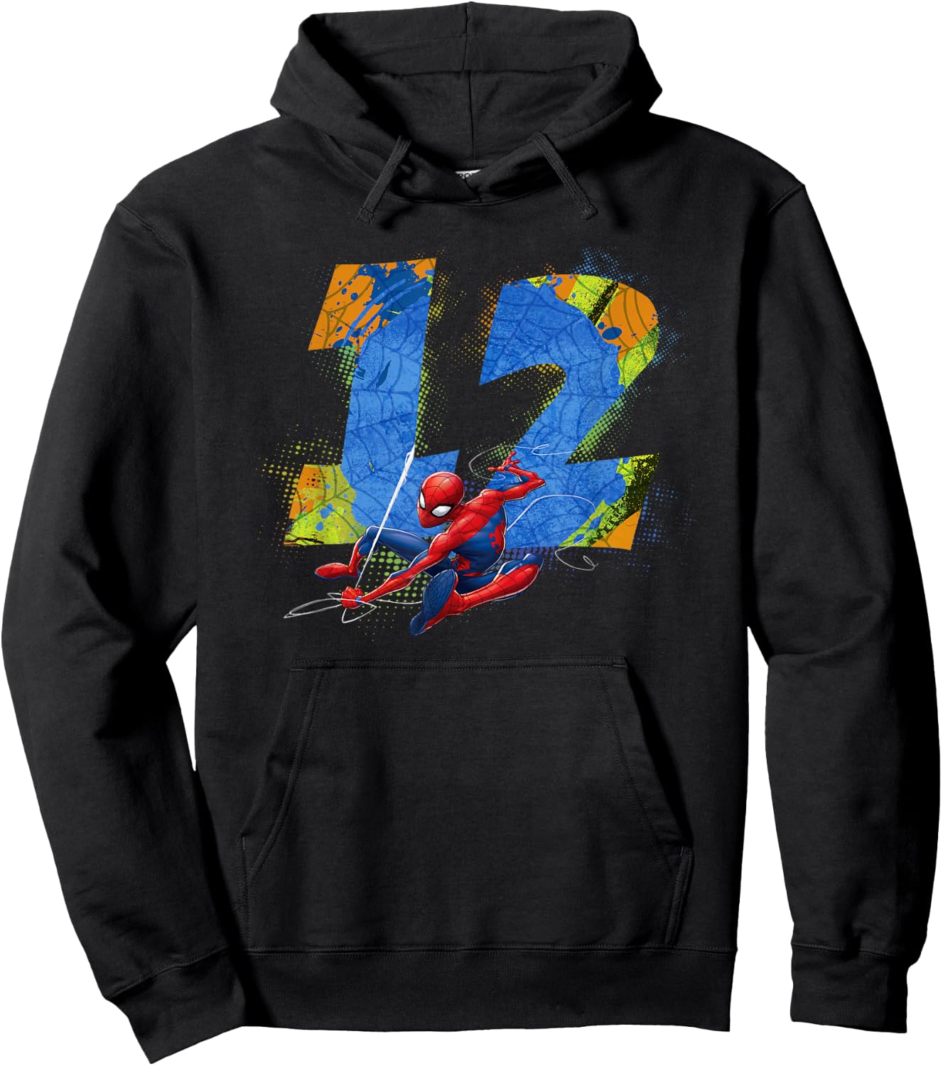 Marvel Super Heroes Spider-Man 12 Year Old Twelfth Birthday Hoodie - Hoodie | Black