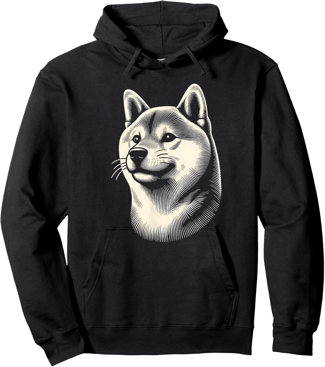 Shiba Inu Dog Face Art Design And Men Hoodie - Hoodie | Black