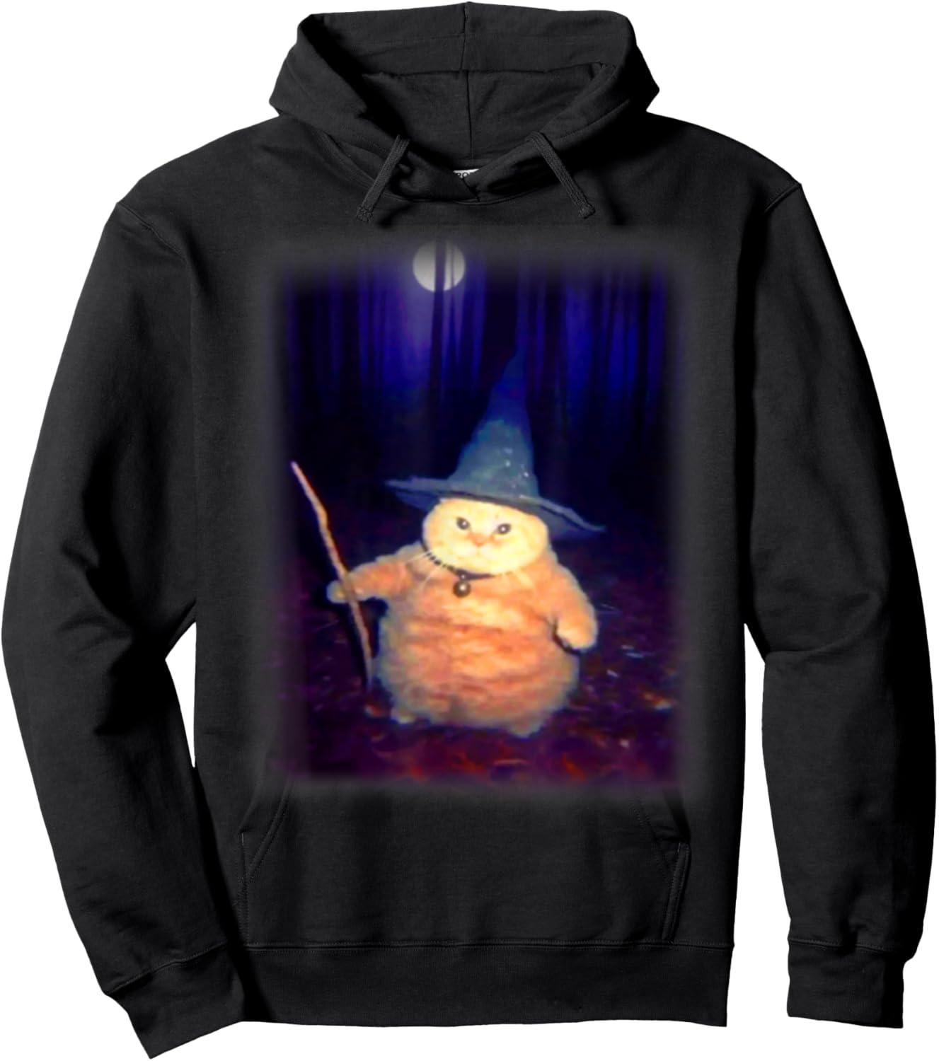 Wizard Cat Weird Funny Halloween Cat Meme Men Women Kids Hoodie - Hoodie | Black