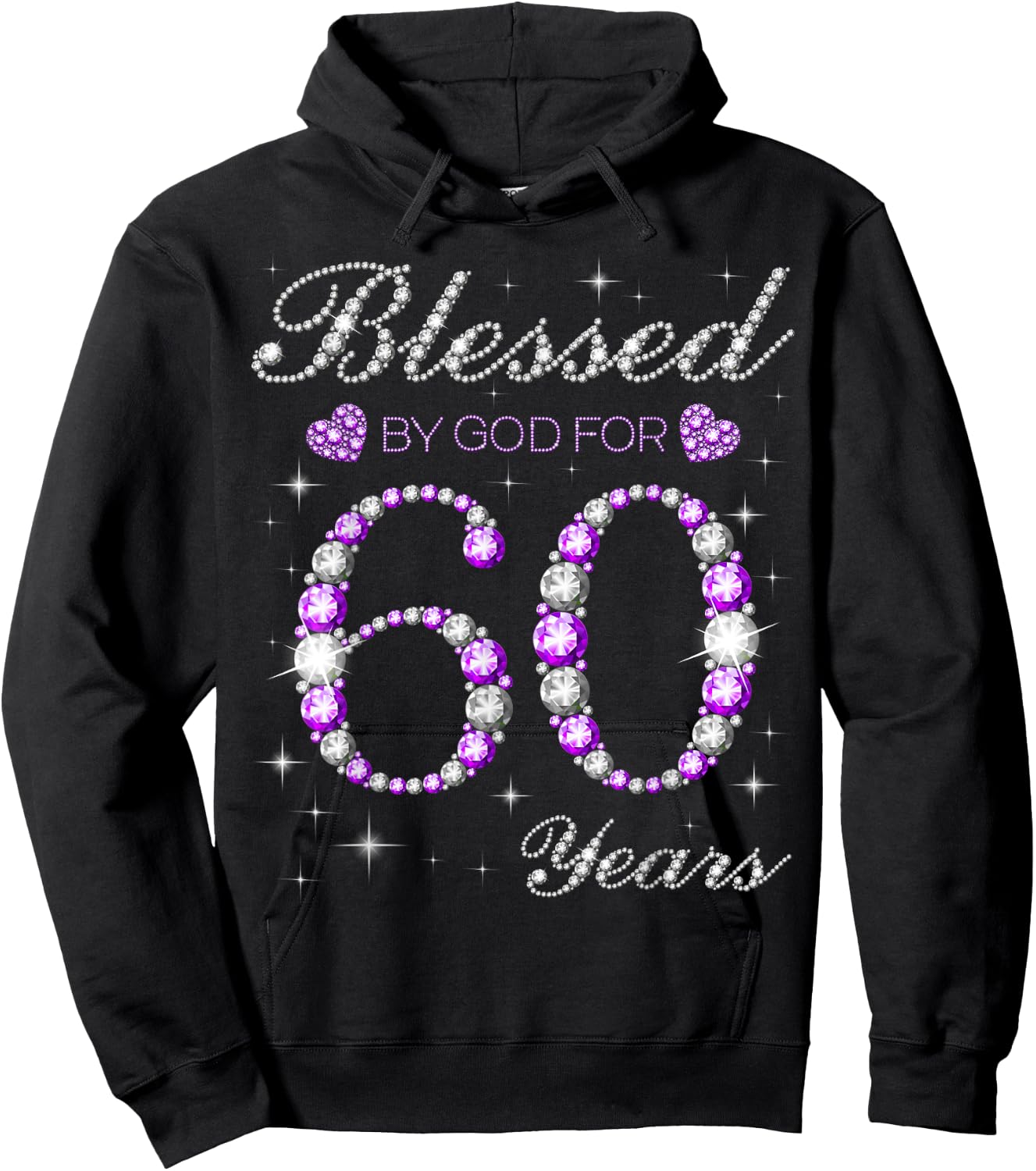 Blessed By God For 60 Years Old 60th Birthday Party B-day Hoodie - Hoodie | Black