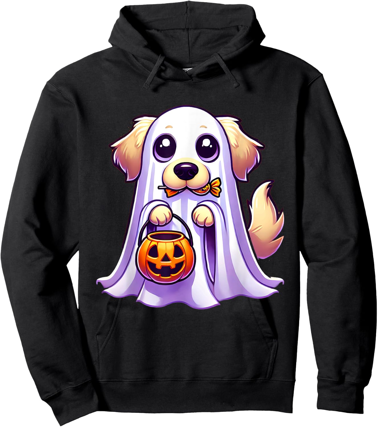 Golden Retriever Ghost Halloween Dog Men Women Kids Hoodie - Hoodie | Black