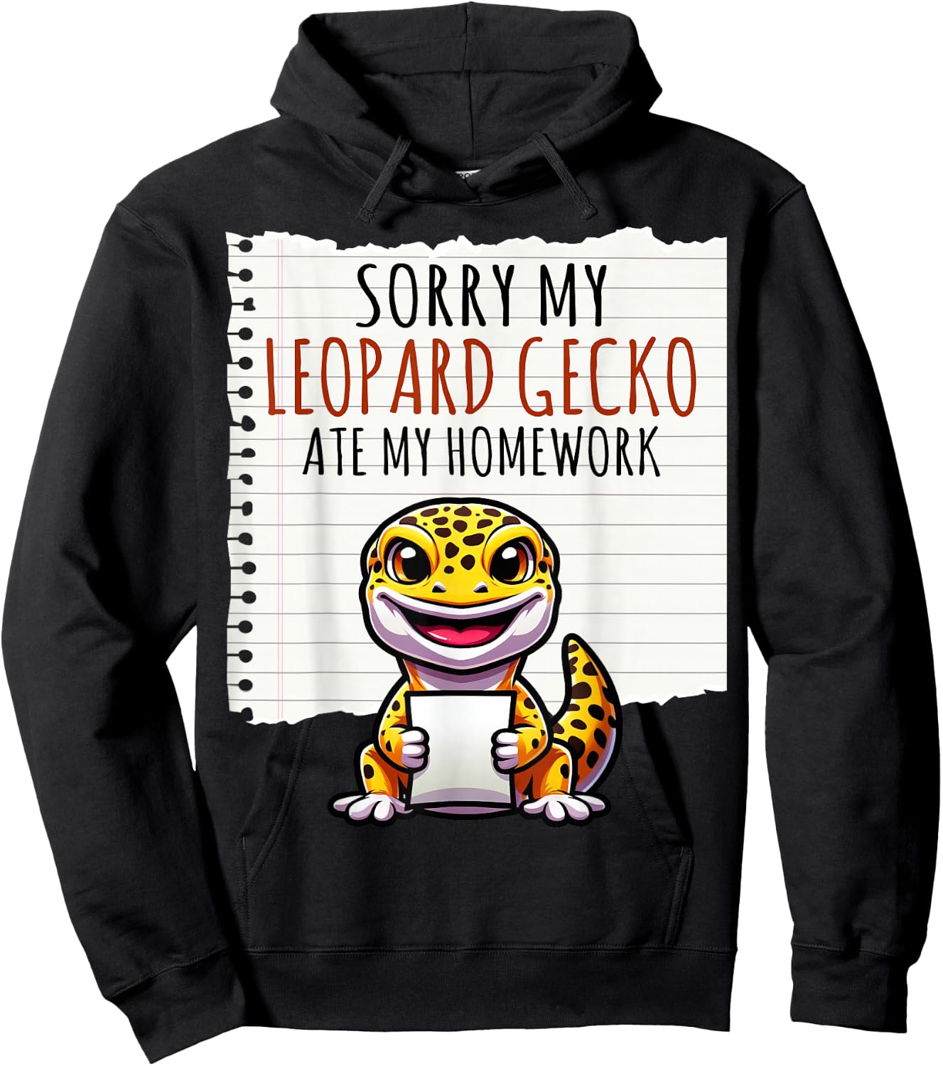 Sorry My Leopard Gecko Ate My Homework - Leopard Gecko Gifts Hoodie - Hoodie | Black