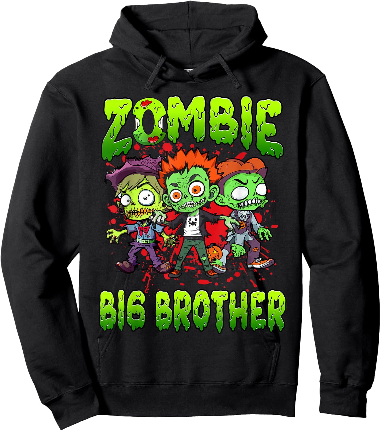 Zombie Big Brother Halloween Costume Family Matching Hoodie - Hoodie | Black