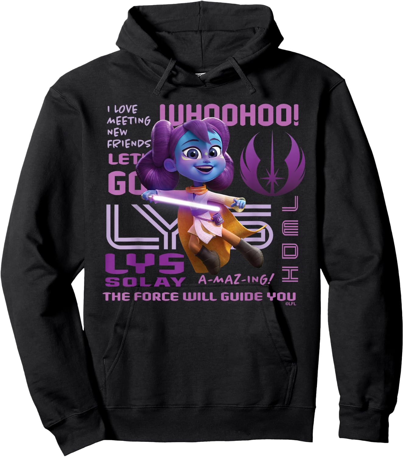 Star Wars Young Jedi Adventures Lys Solay Amazing Jedi Hoodie - Hoodie | Black