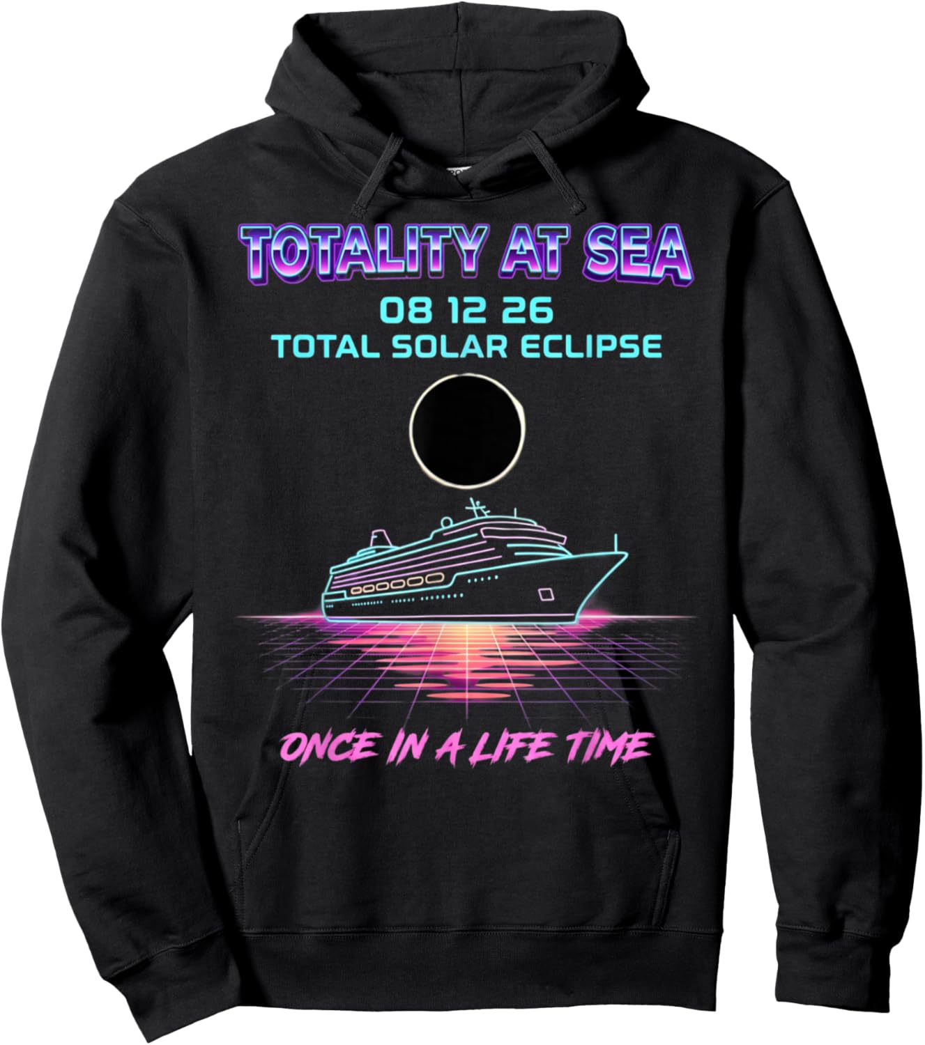 Totality At Sea 08 12 26 Total Solar Eclipse Sky Watchers Hoodie - Hoodie | Black
