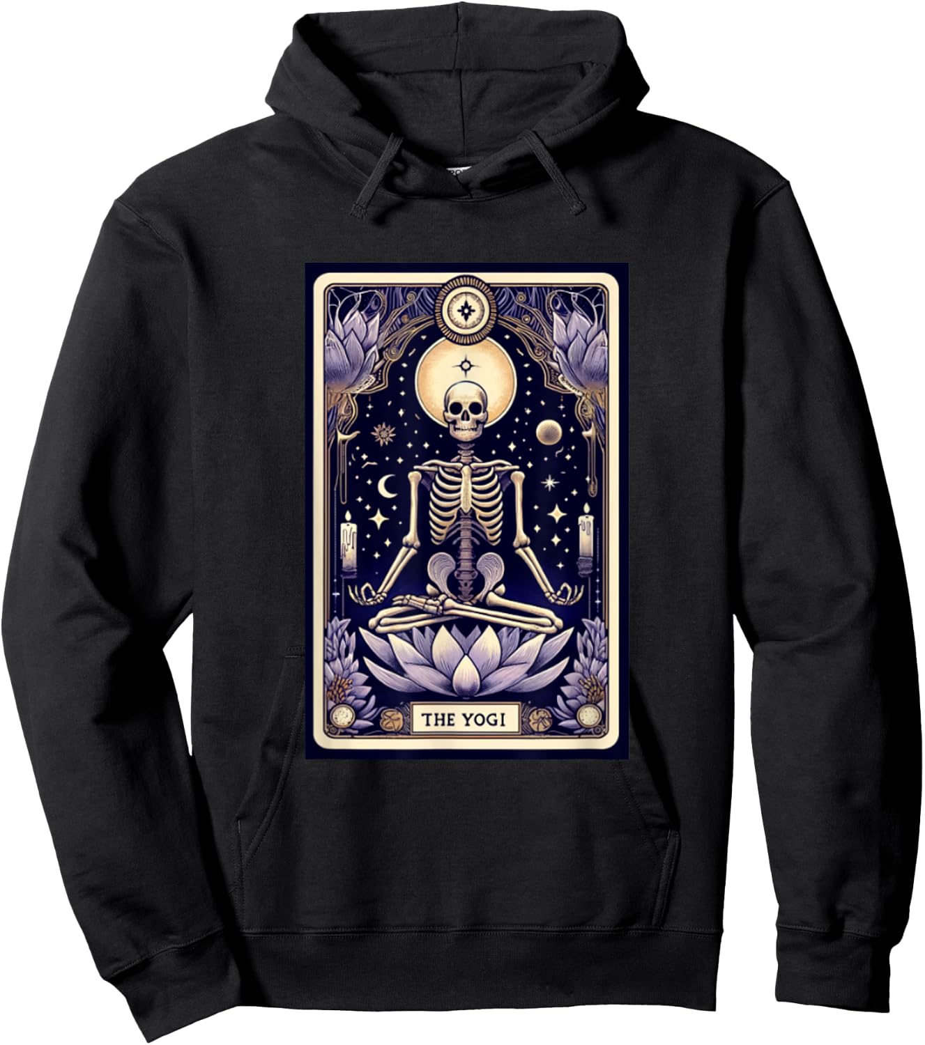 The Yogi Tarot Card Yoga Skeleton Hoodie - Hoodie | Black