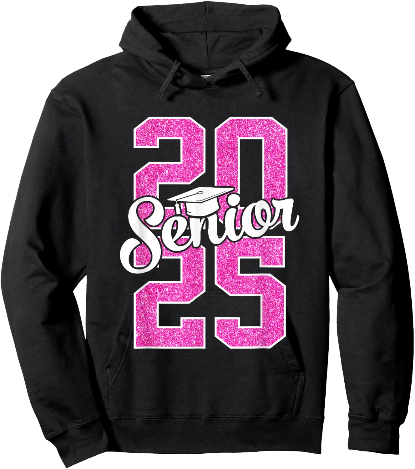 2025 Senior 25 senior girls women pink Hoodie - Hoodie | Black