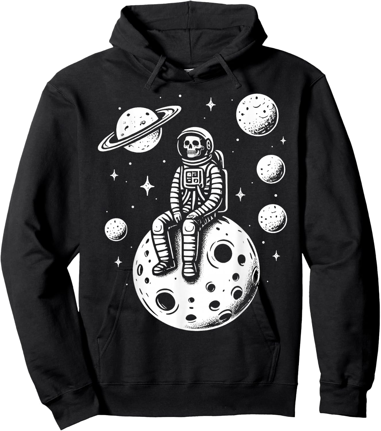 Halloween Skeleton Astronaut Fun Costume Men Women Kids Boys Hoodie - Hoodie | Black