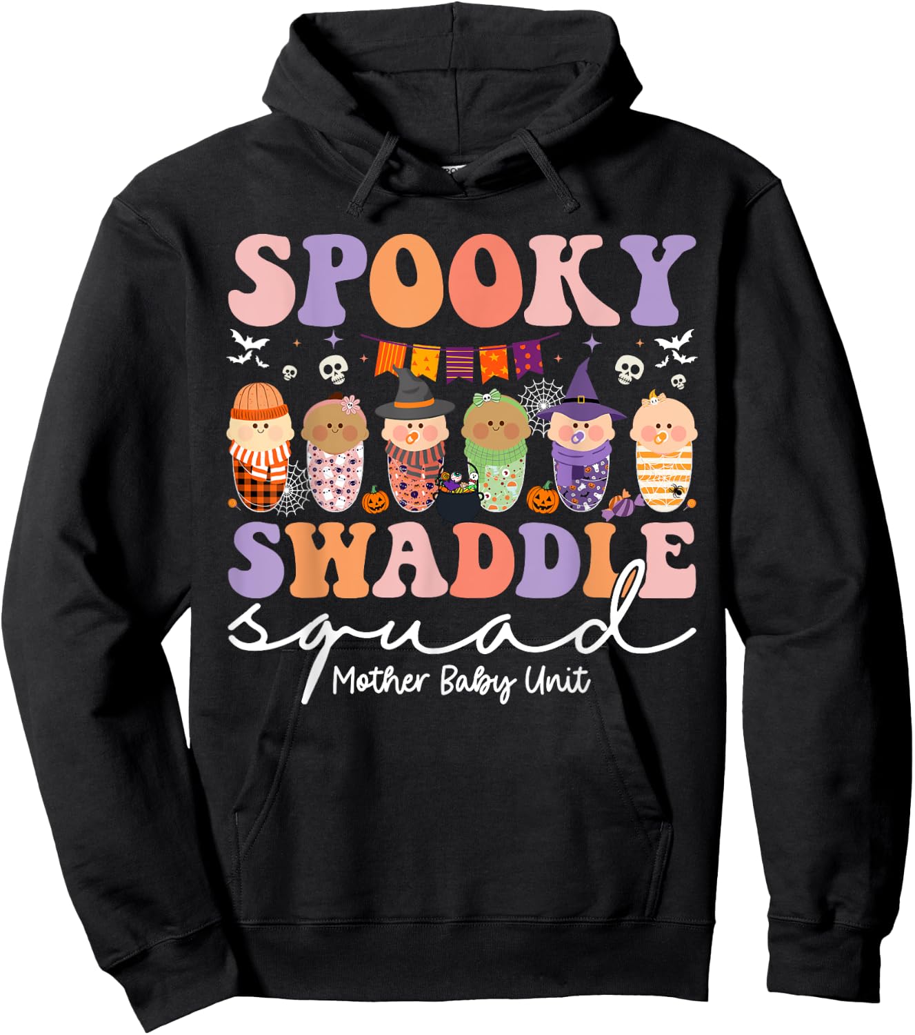 Spooky Swaddle Squad Mother Baby Unit Halloween Hoodie - Hoodie | Black