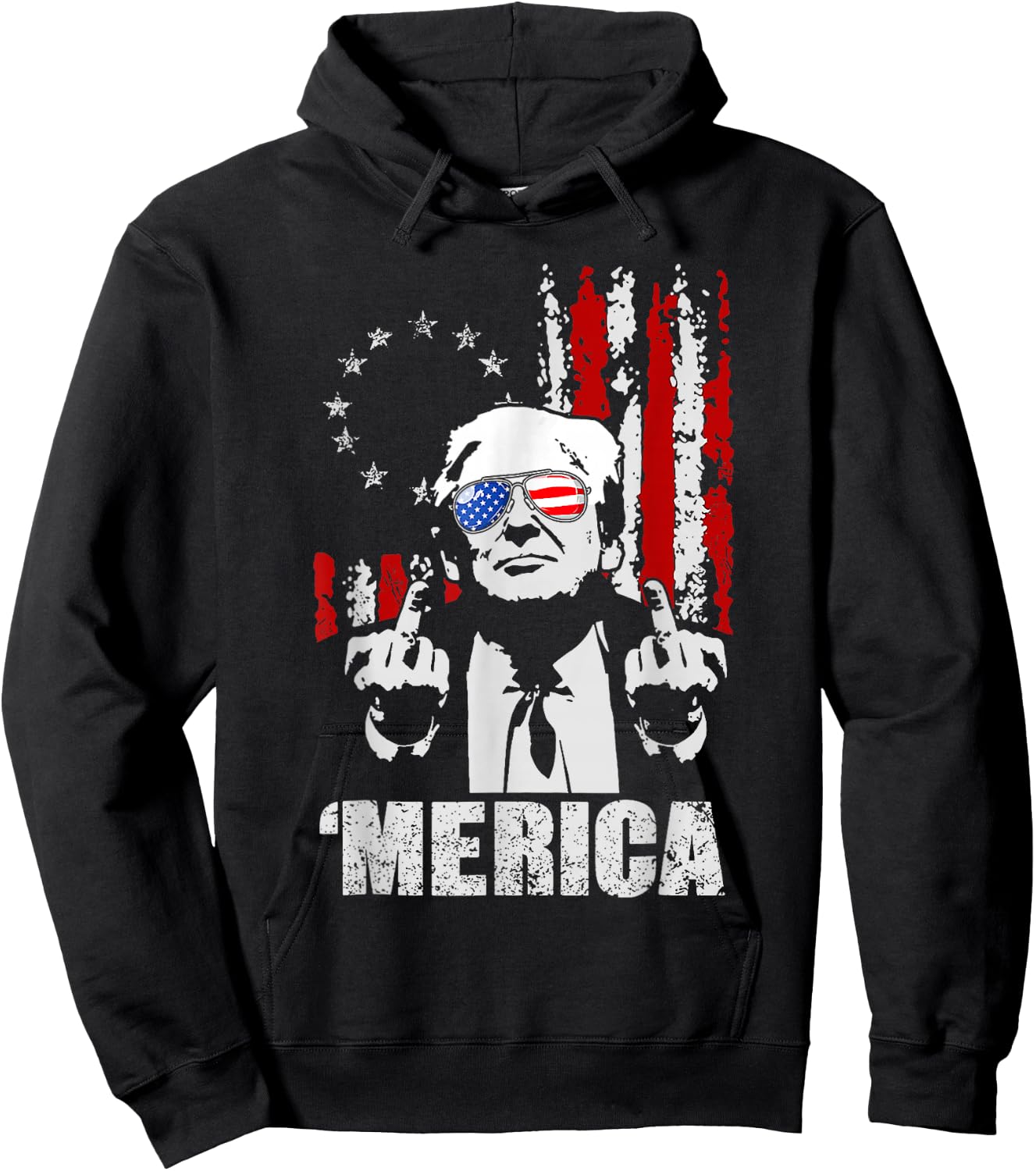 Funny Trump Arrest This Donald Trump Middle Finger President Hoodie - Hoodie | Black