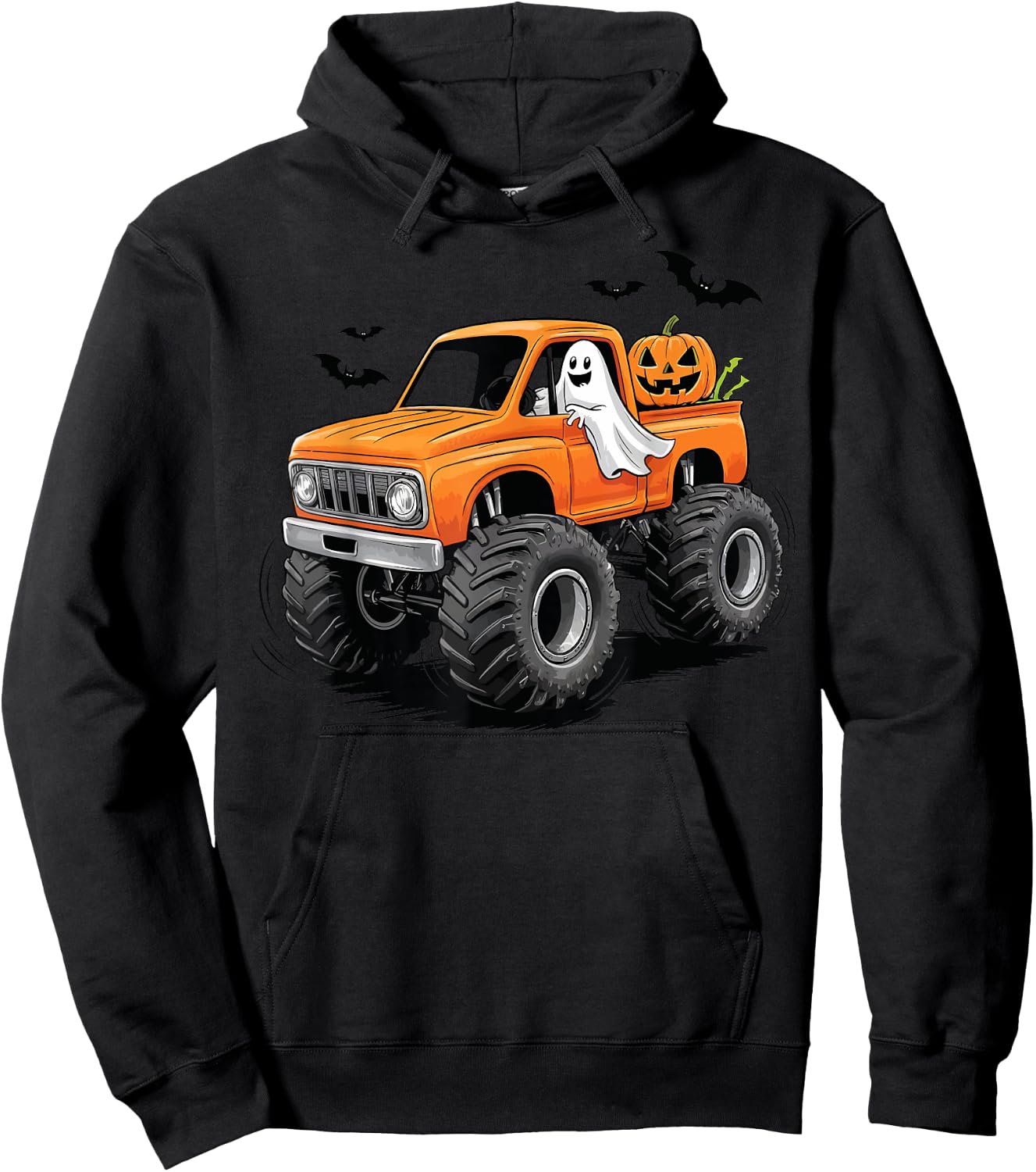 Monster Truck Pumpkin Halloween pumpkin smasher Hoodie - Hoodie | Black