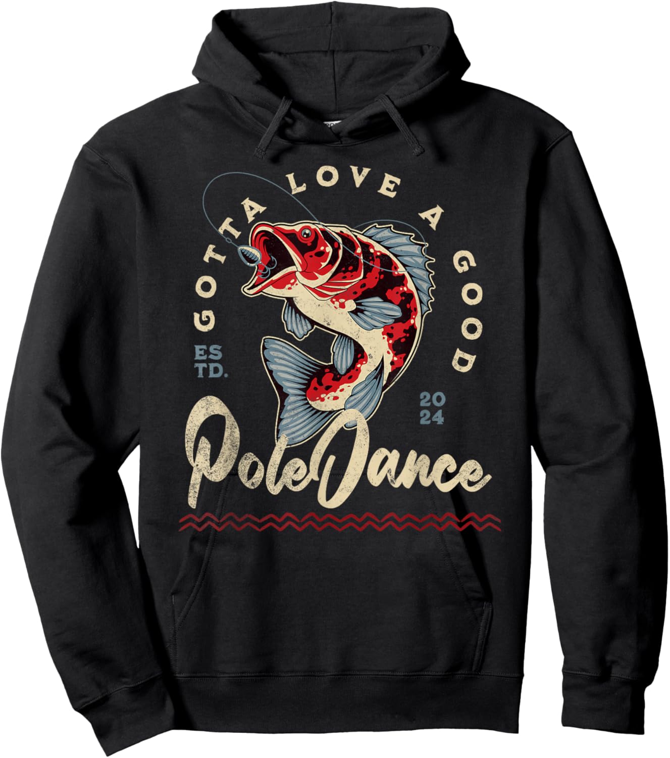 Funny Fishing Gotta Love a Good Pole Dance Funny Fly Fishing Hoodie - Hoodie | Black