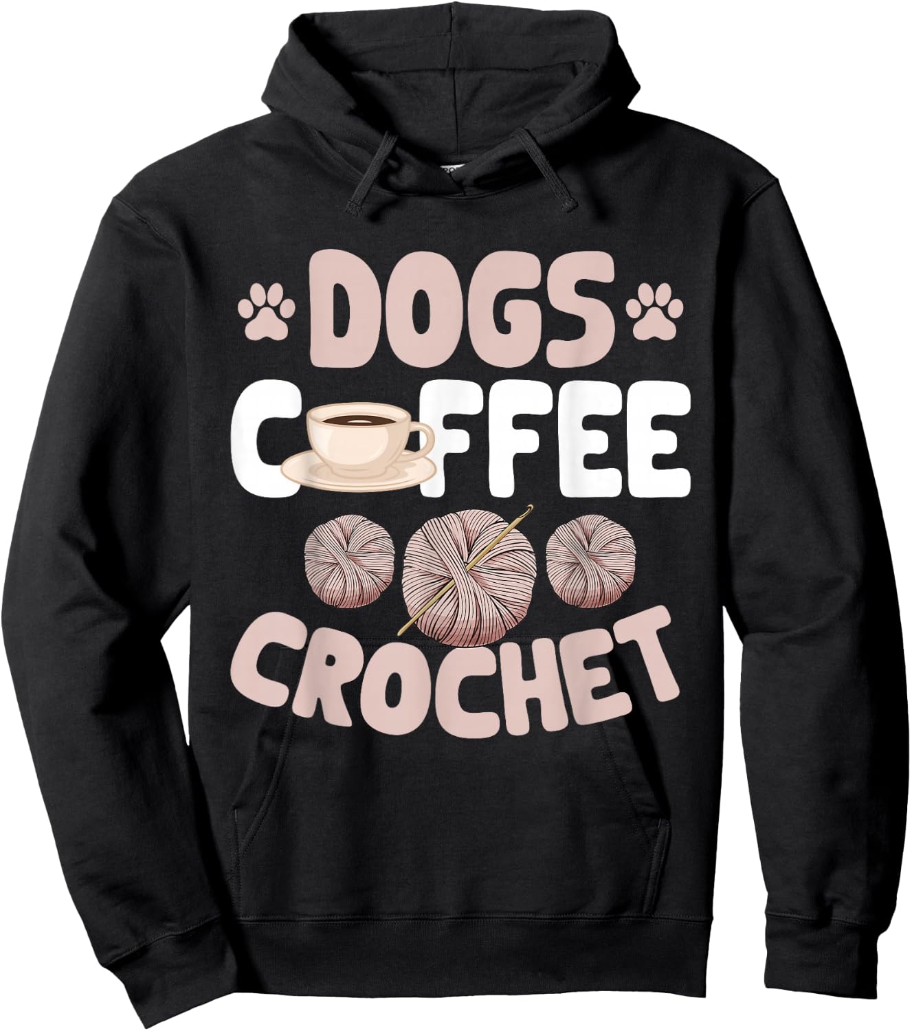 Crocheting Crocheter Dogs Coffee Crochet , Small, Black Hoodie - Hoodie | Black