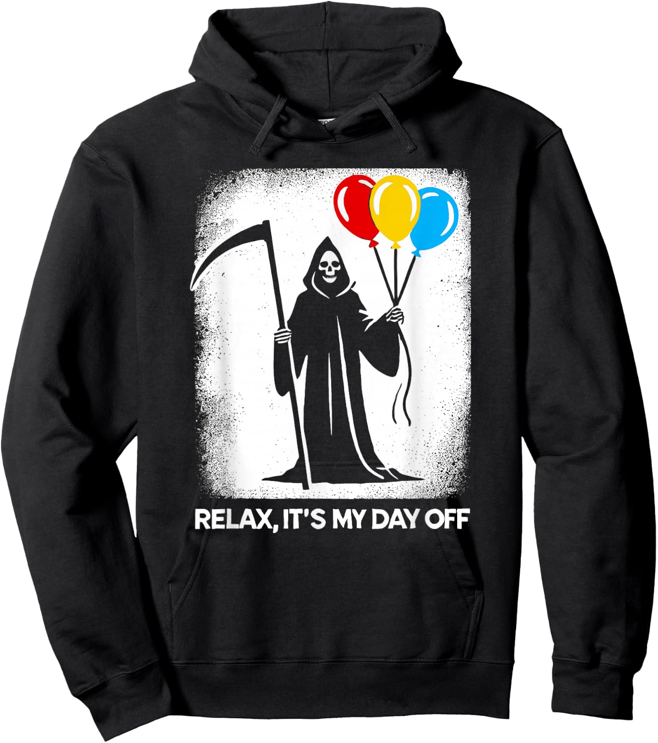 Grim Reaper Day Off Funny Halloween Funny Grim Reaper Hoodie - Hoodie | Black