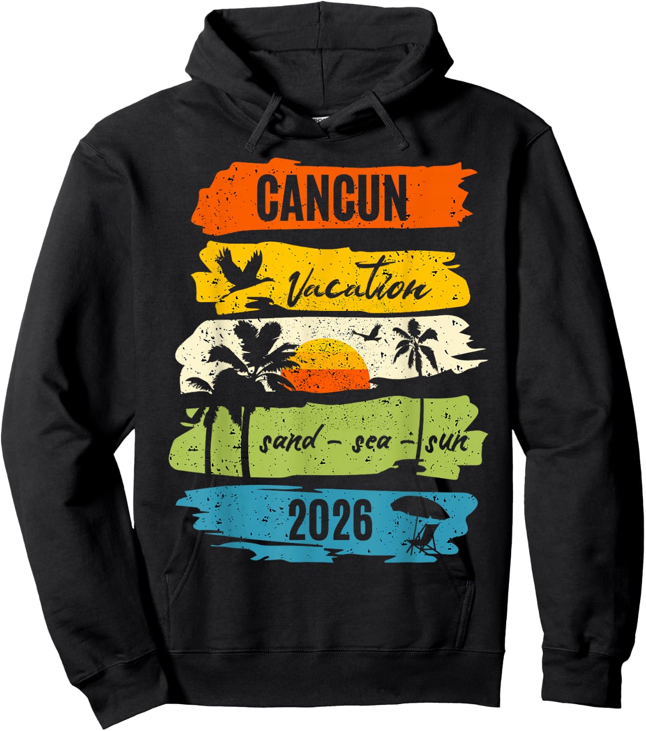 Family Vacation Cancun Mexico 2026 Retro Matching Group Hoodie - Hoodie | Black