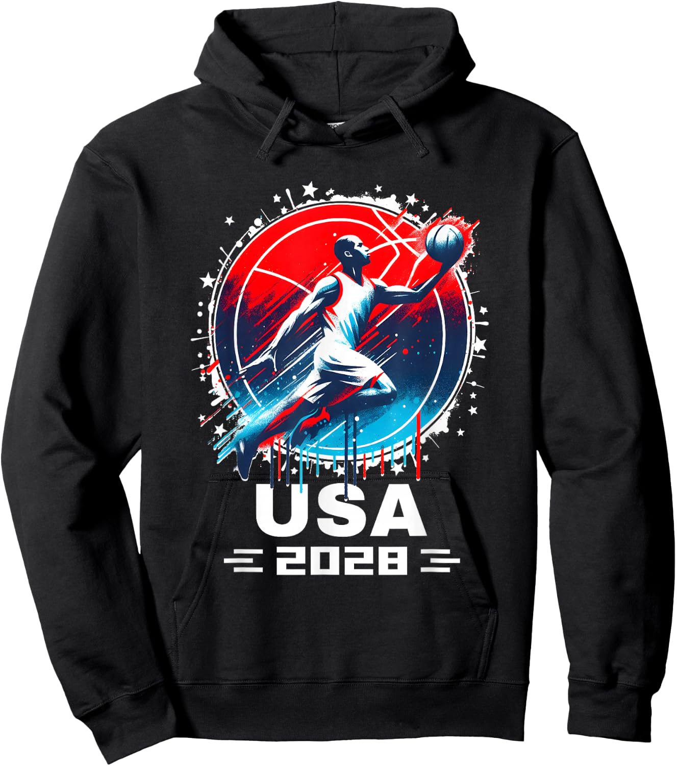 USA Team 2028 Basketball Shirt 2028 Basketball Apparel 2028 Hoodie - Hoodie | Black