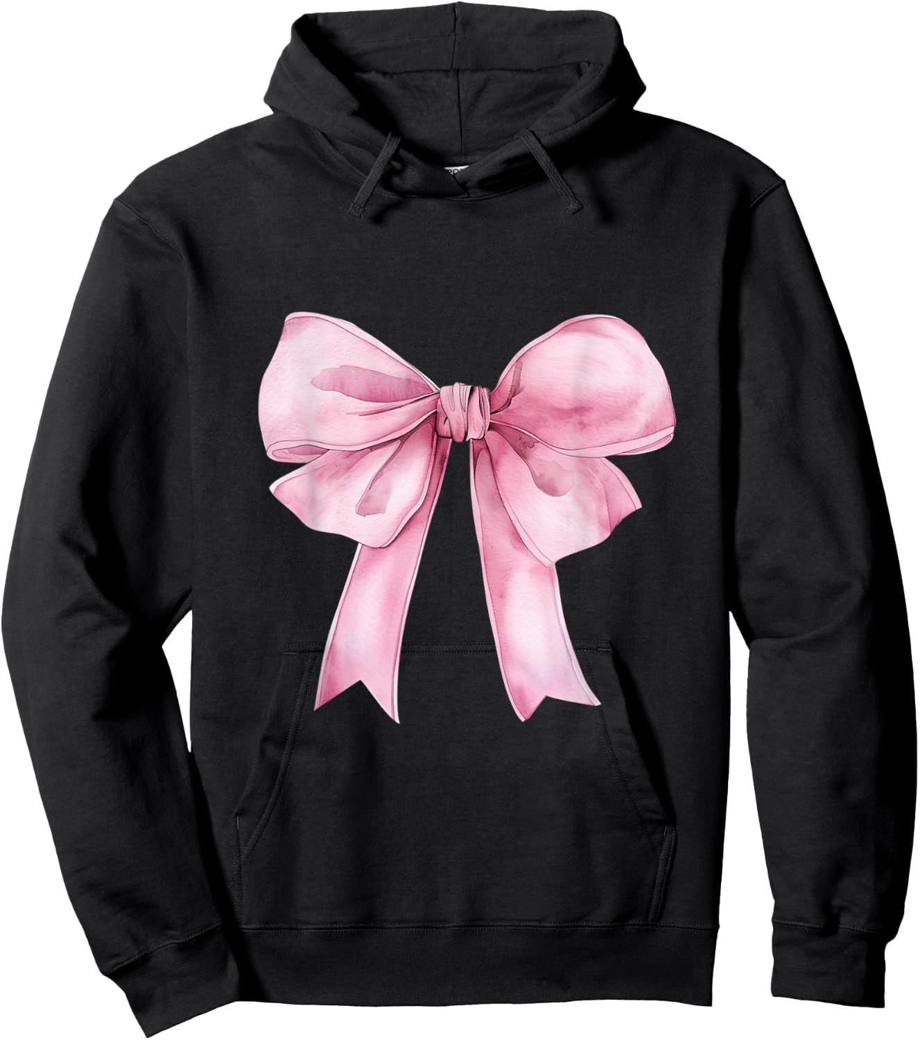 Coquette Pink Bow Girls Cute Pink Coquette Bow Hoodie - Hoodie | Black