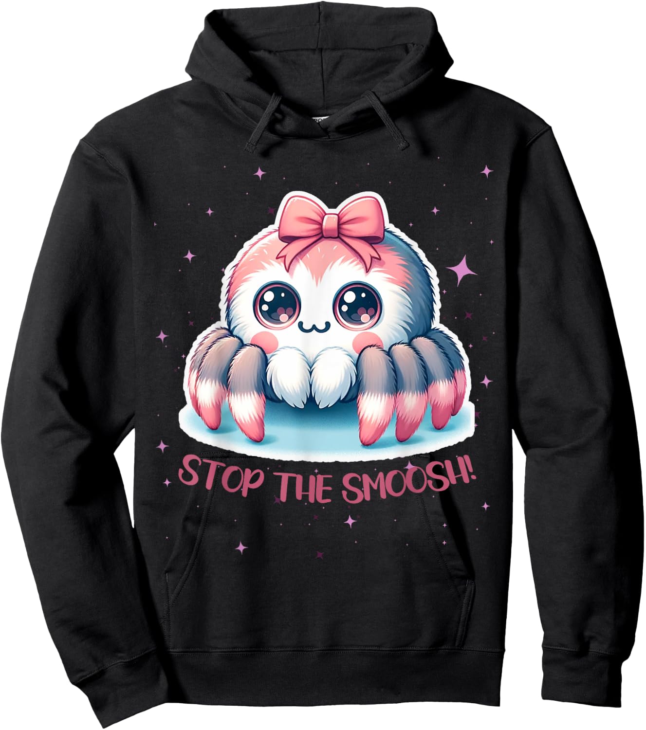 Jumping Spider Stop the Smoosh Cute Humorous Hoodie - Hoodie | Black