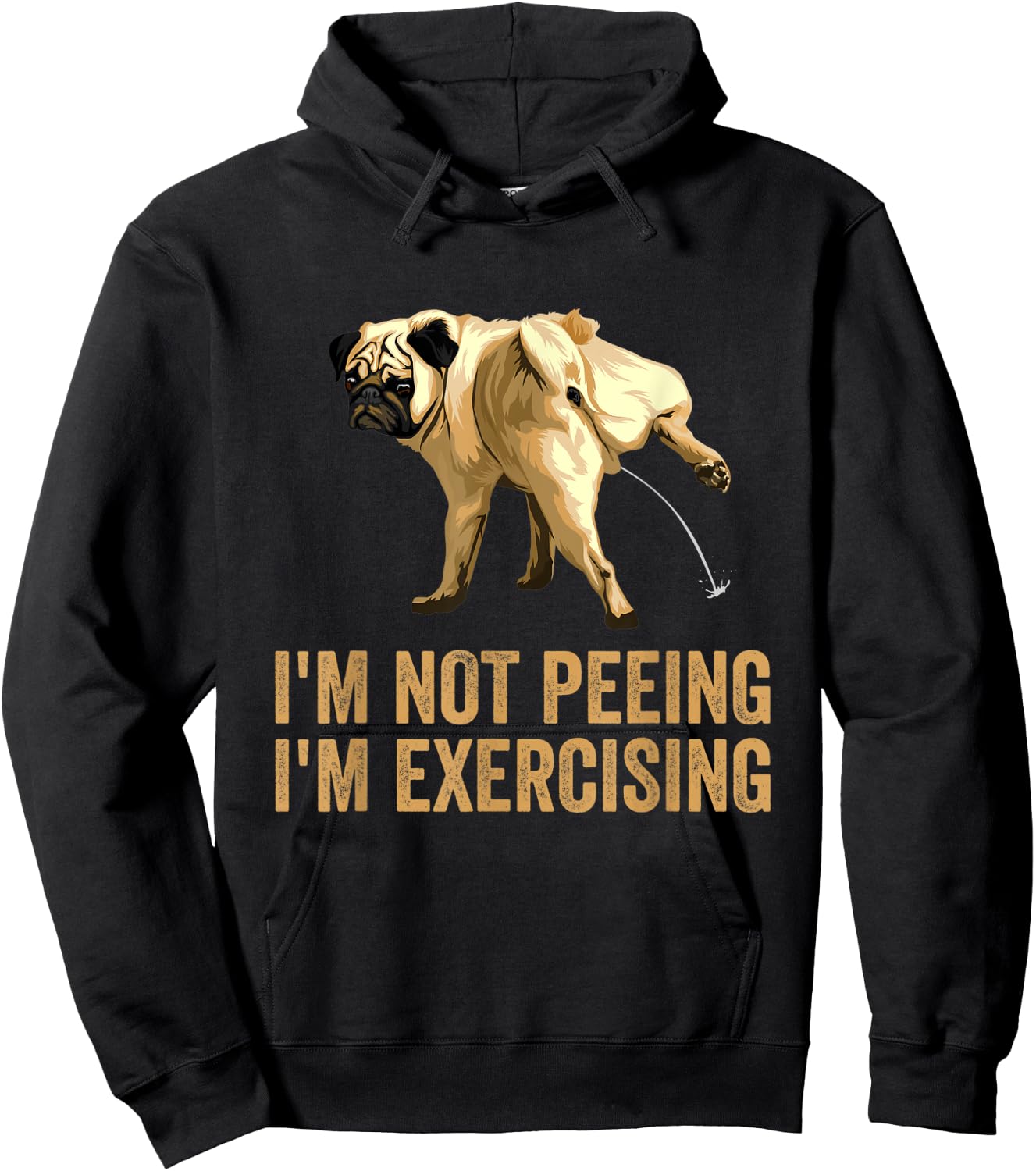 Peeing dog i'm not peeing, I'm exercising peeing dog statue Women Kids Hoodie - Hoodie | Black