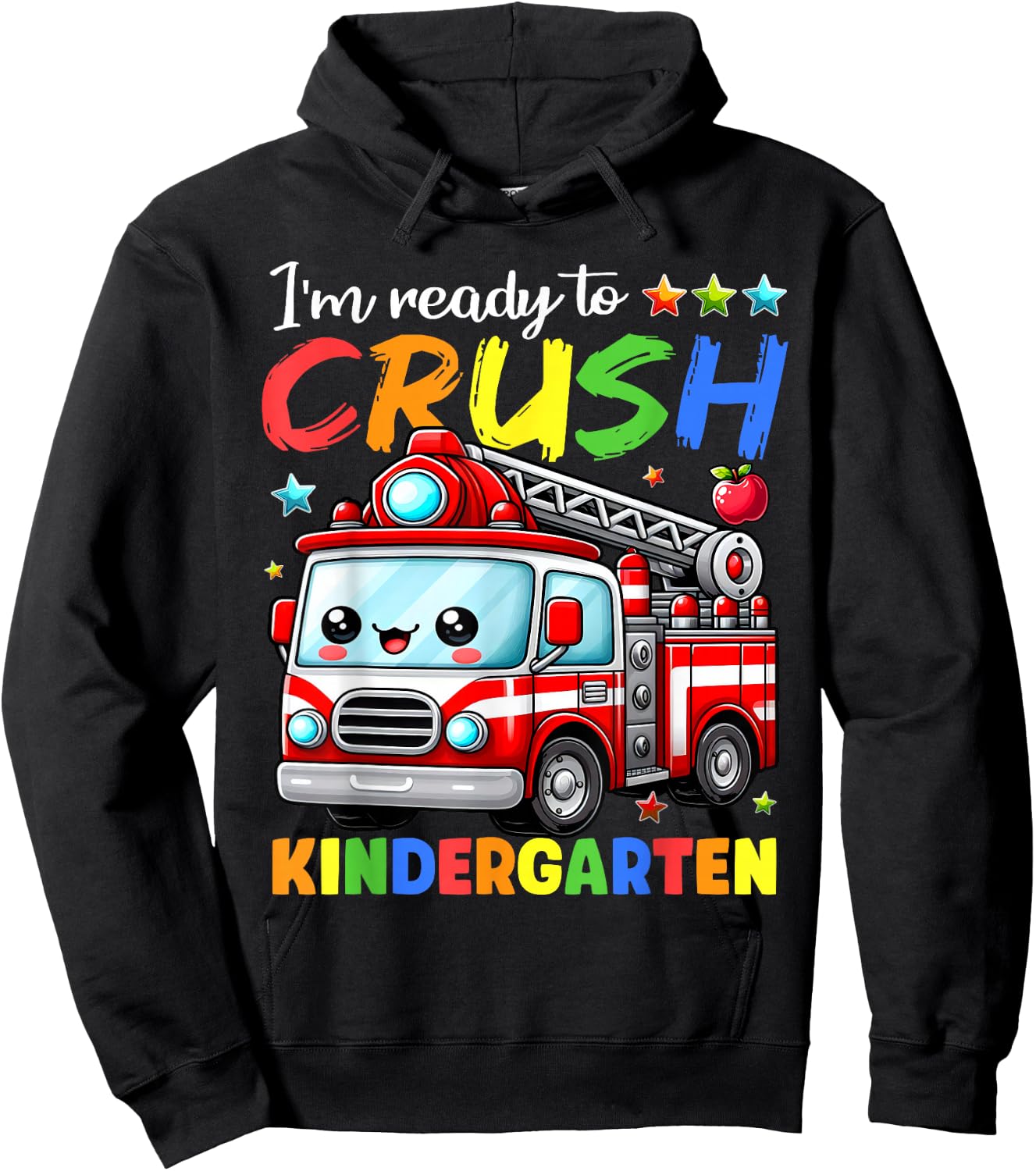 Ready To Crush Kindergarten Fire Truck Back To School Kids Hoodie - Hoodie | Black