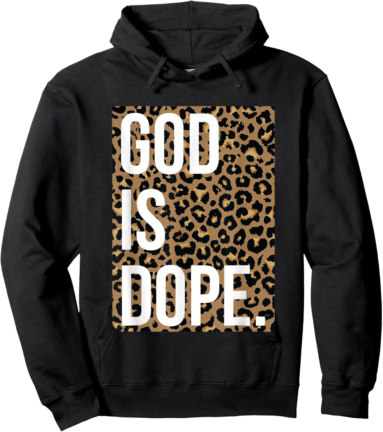 God is Dope Leopard Hoodie - Hoodie | Black
