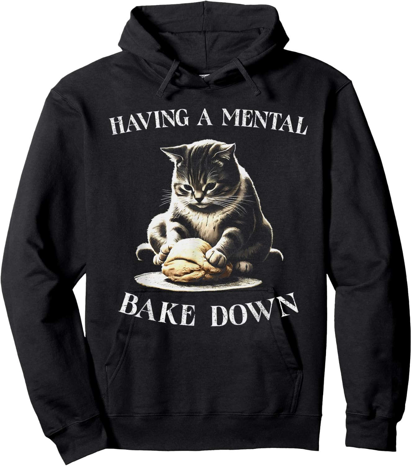 Having a Mental Bake Down Cat Making Biscuits Baker Hoodie - Hoodie | Black