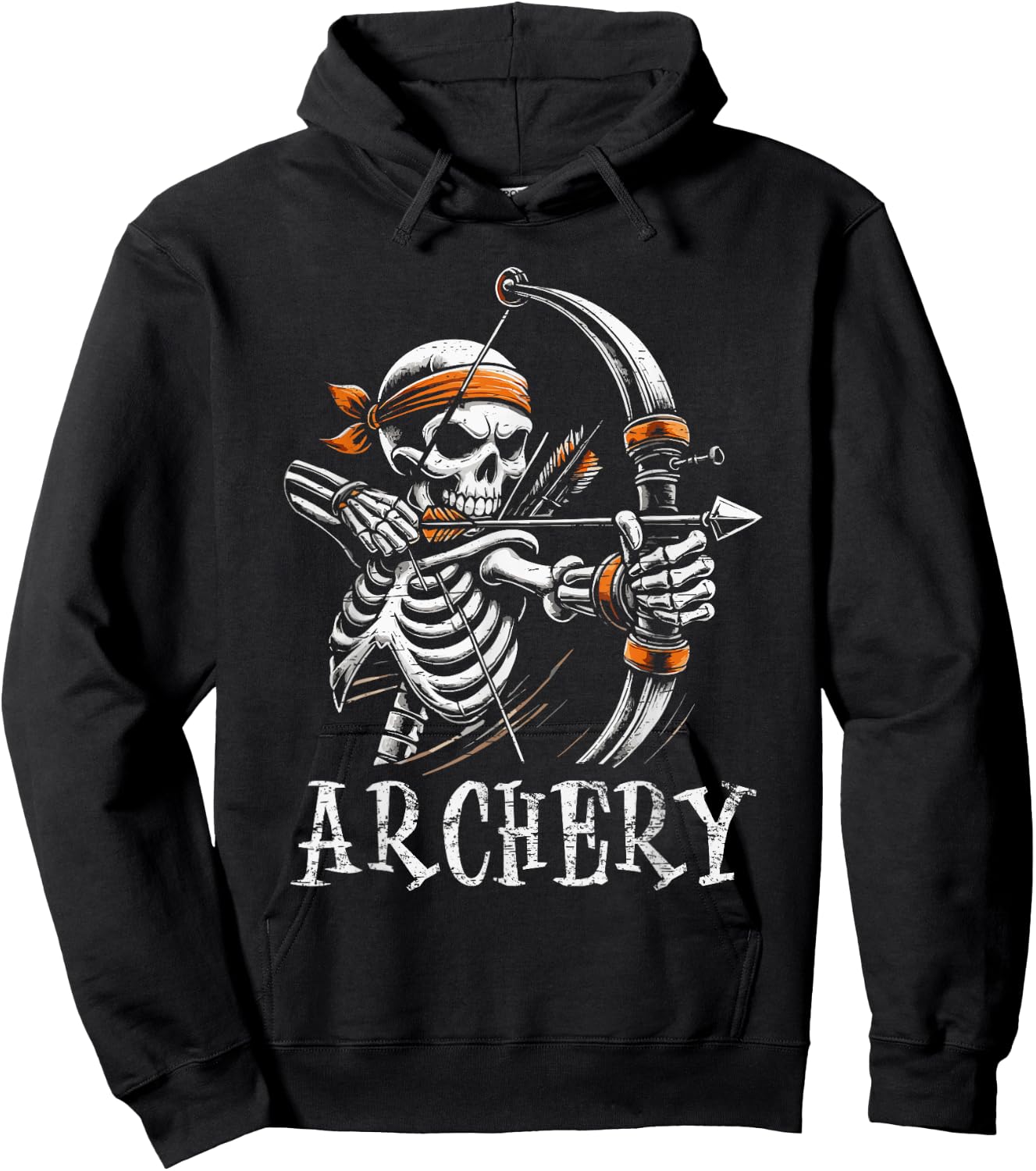 Archery Skeleton Skull Bow Arrow Archer Hoodie - Hoodie | Black