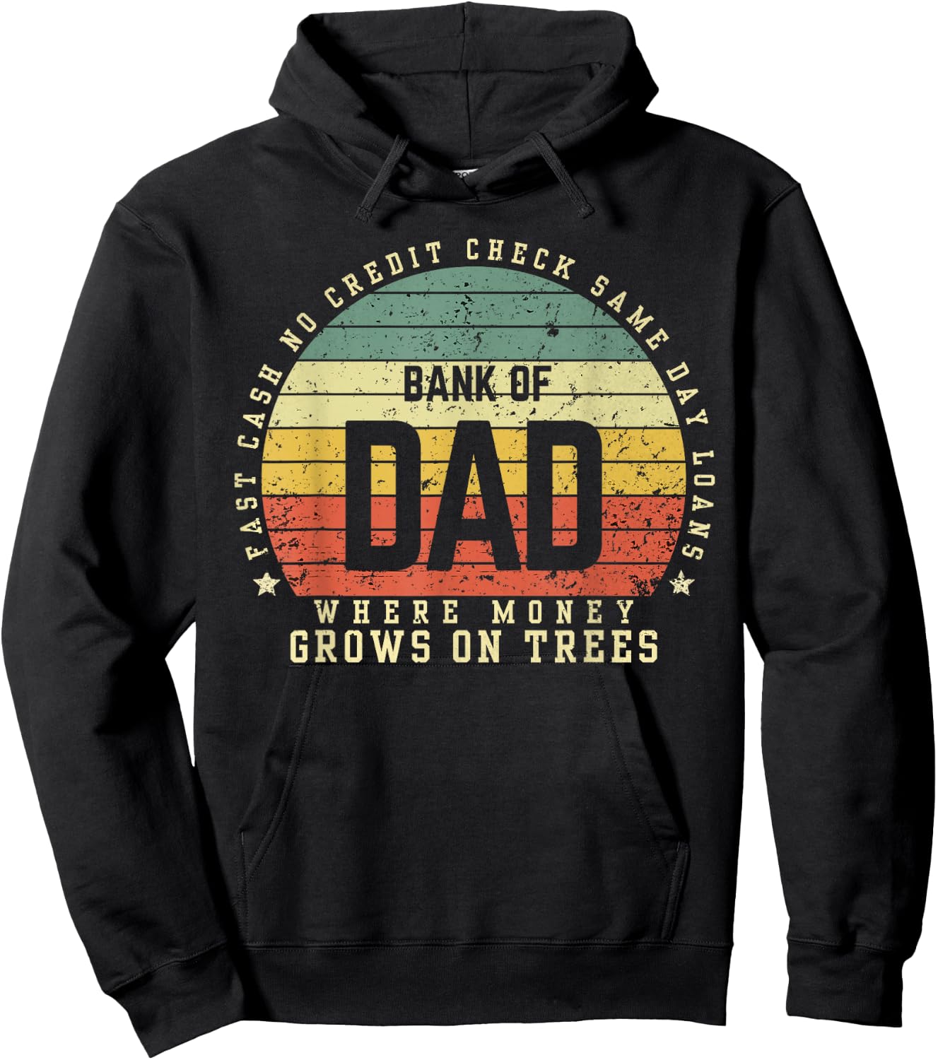 Bank Of Dad Fast Cash No Credit Check Sunset Funny Father's Hoodie - Hoodie | Black