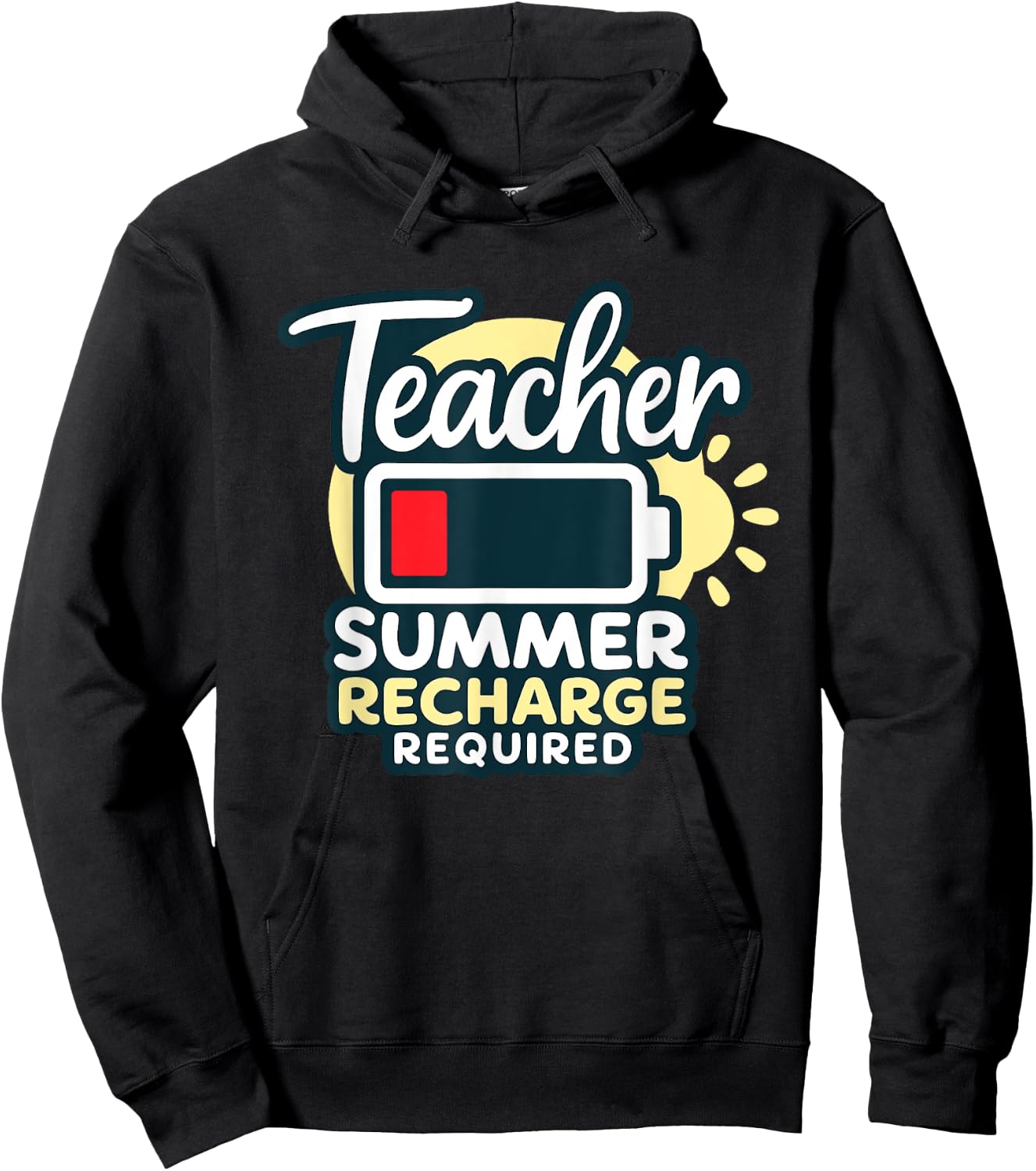 Teacher Summer Recharge Required Last day School Women Funny Hoodie - Hoodie | Black
