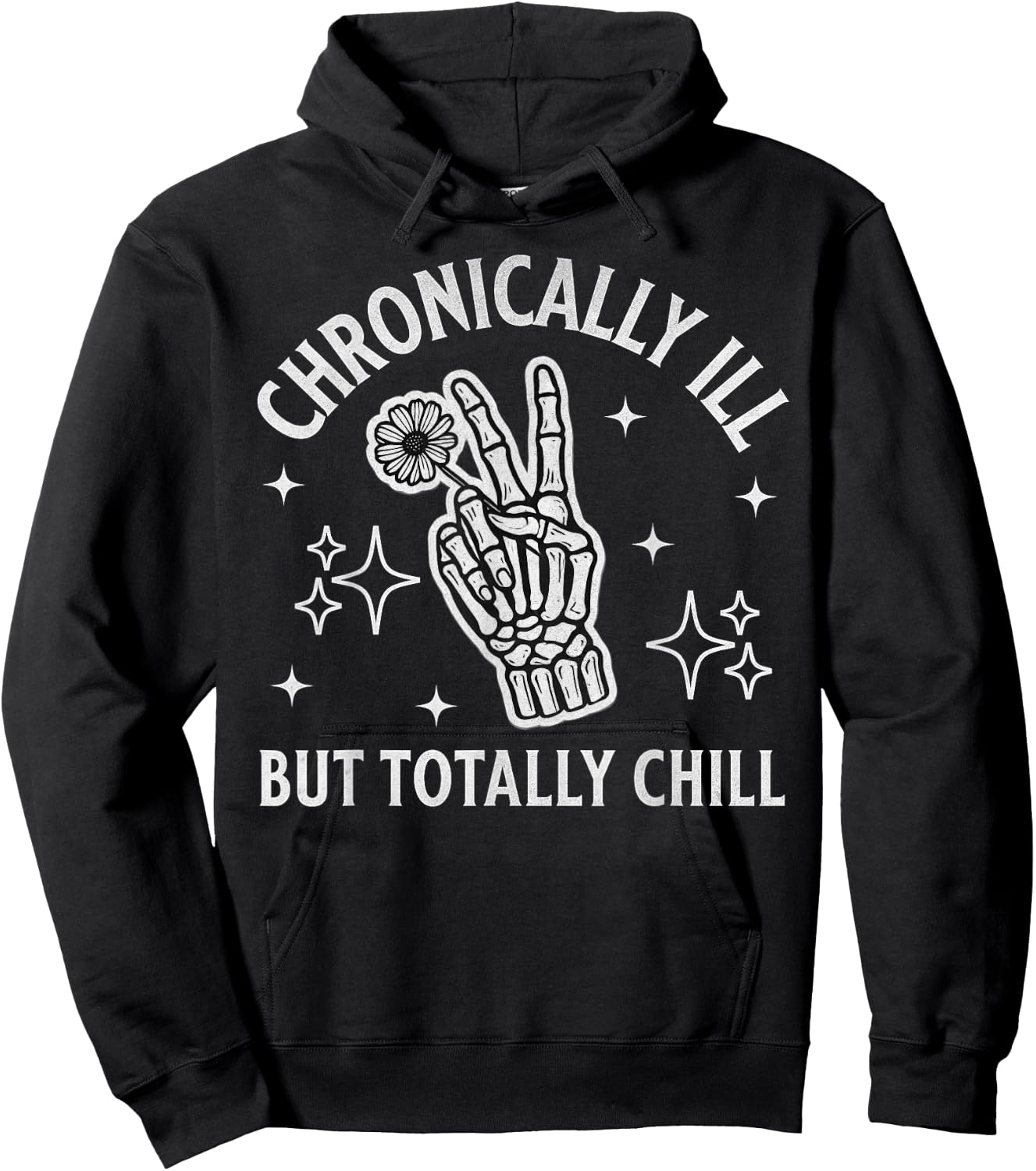 Chronically Ill Skeleton Wildflower Paind Chronic Illness MS Hoodie - Hoodie | Black
