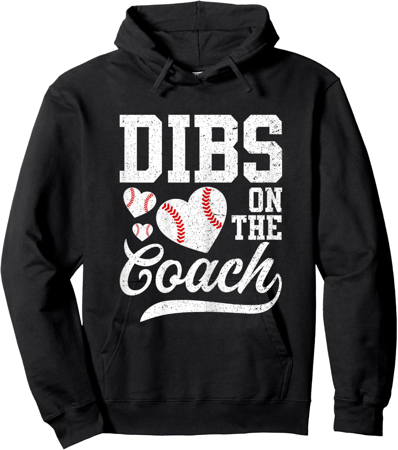 Dibs On The Coach - Coach's Wife Quote Baseball Mom Hoodie - Hoodie | Black