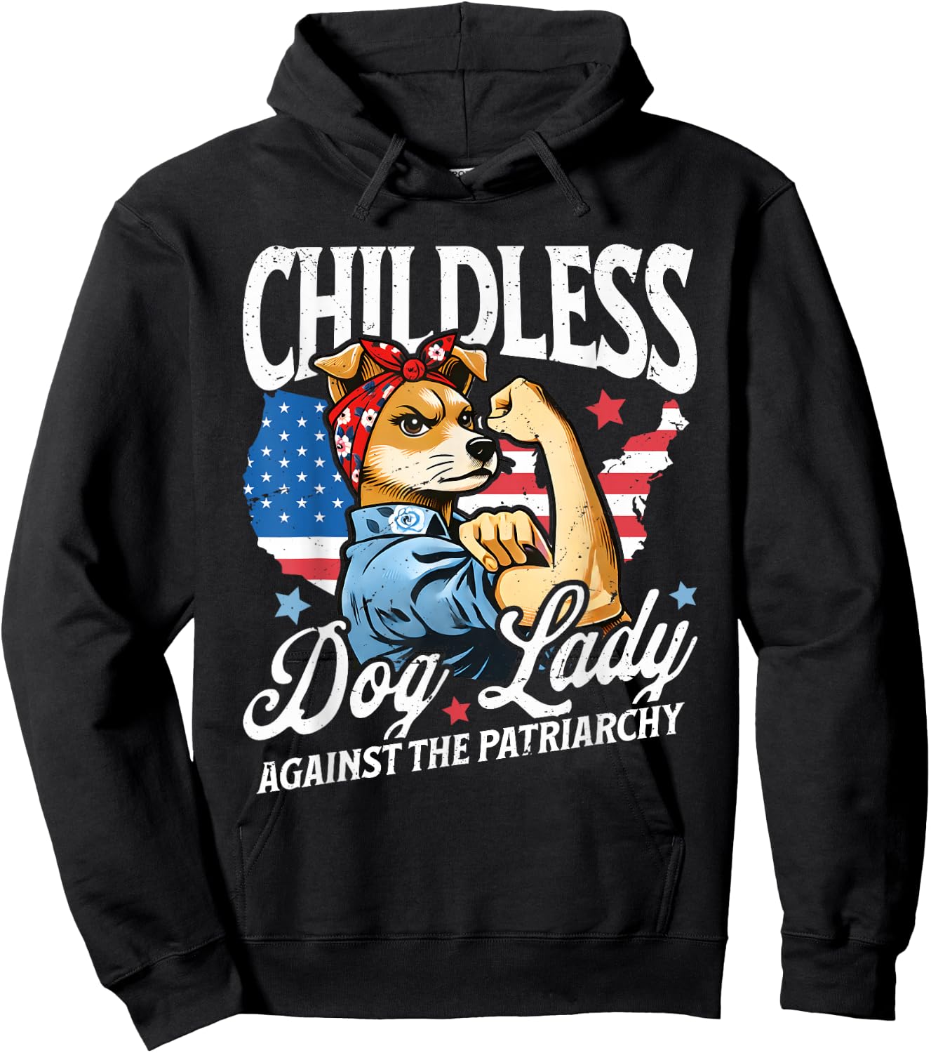 Childless Dog Lady Against Patriarchy Feminist Dog Owner Hoodie - Hoodie | Black