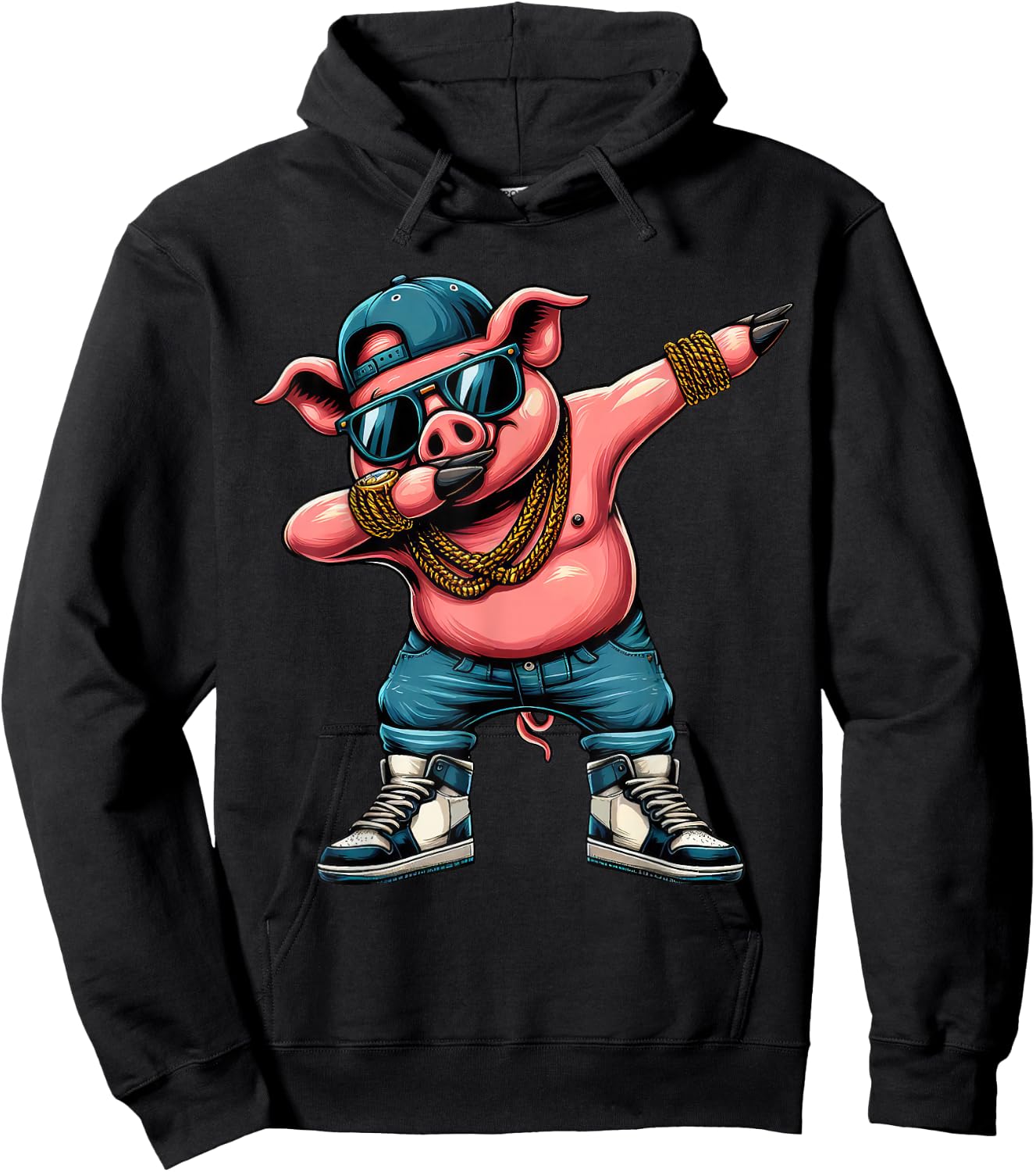 Dabbing Pig Funny Pig Dab Dance Boys Girls Kids Hoodie - Hoodie | Black
