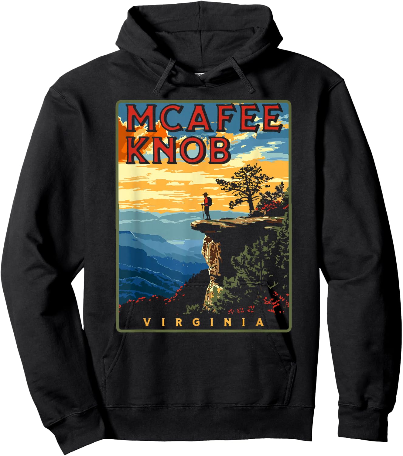 McAfee Knob Roanoke Virginia Appalachian Trail Hoodie - Hoodie | Black