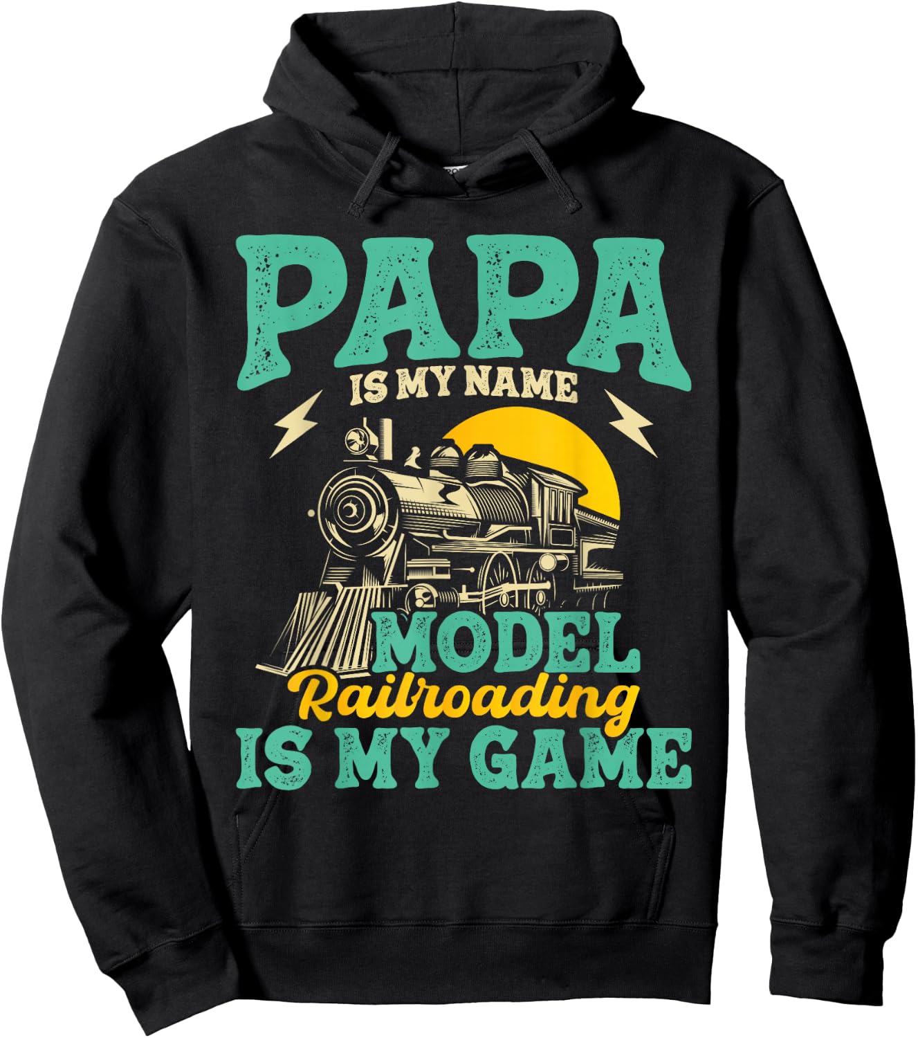 Model Railroading is My Game - Papa Father Train Enthusiast Hoodie - Hoodie | Black