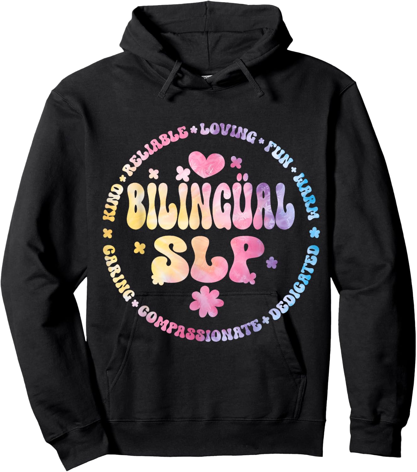 Cultivando Bilingues SLP Language Bilingual Crew Teacher Hoodie - Hoodie | Black