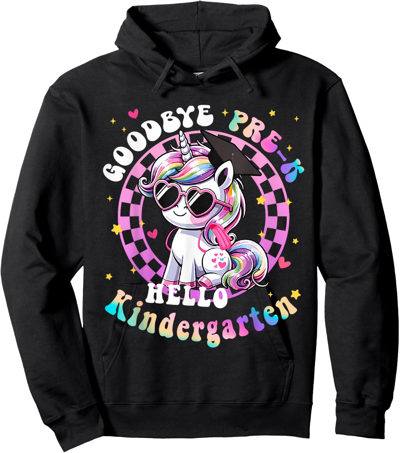 Goodbye Pre-K Hello Kindergarten Graduation Graduate Girls Hoodie - Hoodie | Black
