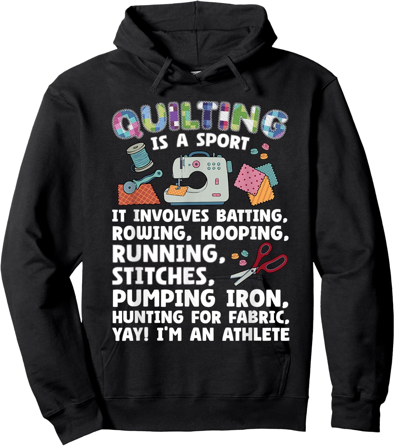 Funny Quilting Art Women Quilt Lover Sewing Quilter Hoodie - Hoodie | Black