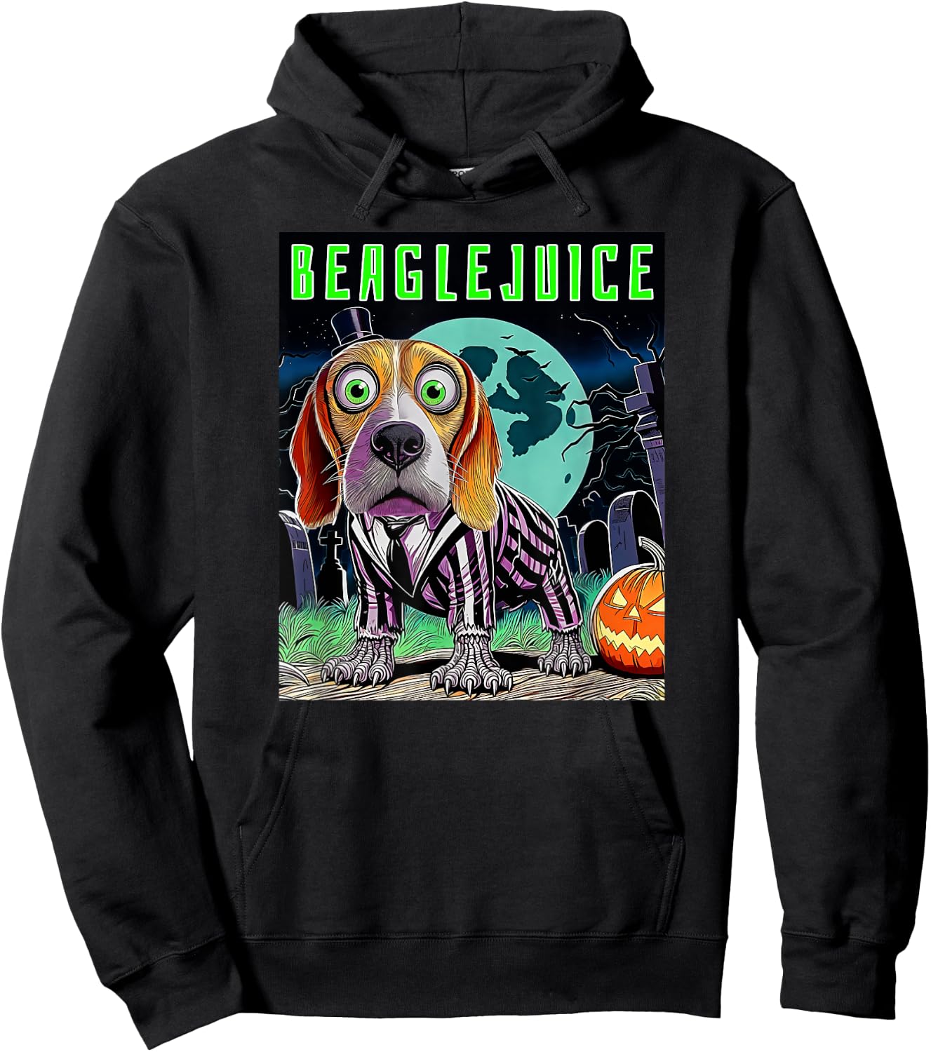 Halloween Beaglejuice Beagle Fun Dog Breed Owners Costume Hoodie - Hoodie | Black